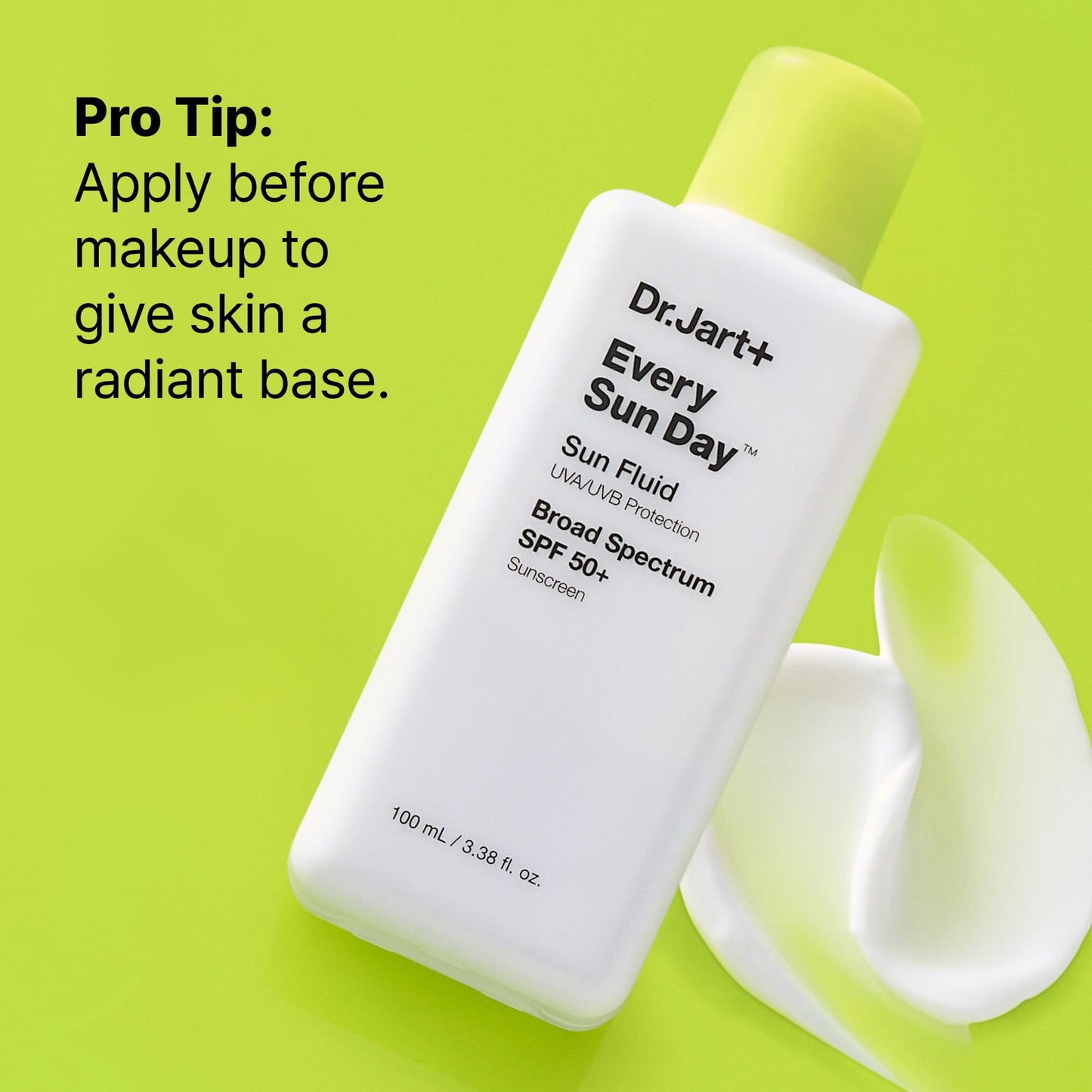 Dr.Jart+ Every Sun Day Sun Fluid Korean Sunscreen SPF 50+ for Face | Korean Skin Care, 3.38 Fl Oz