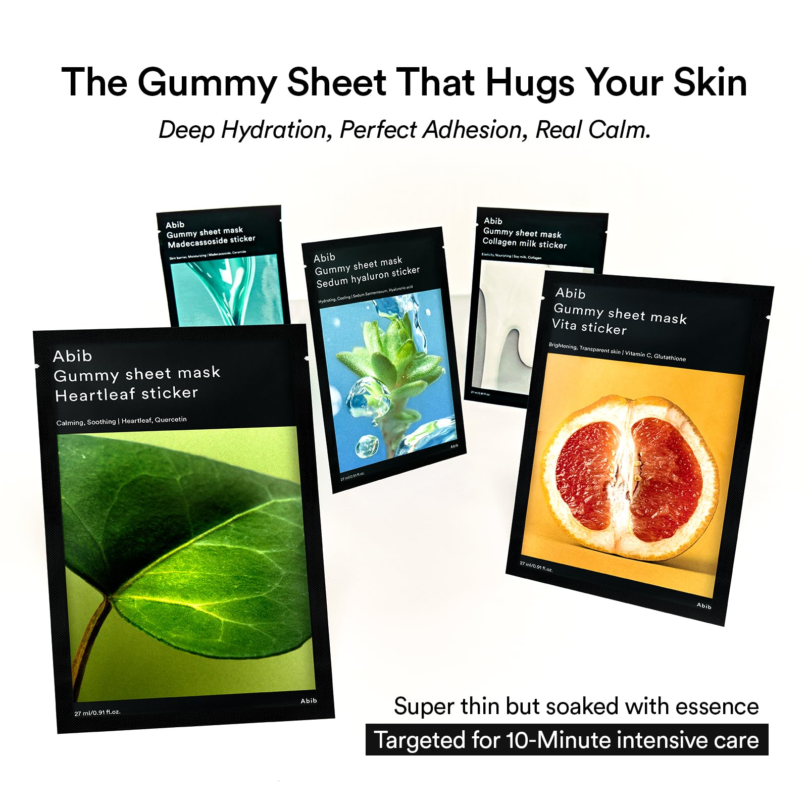 Abib Gummy Sheet Mask Madecassoside Sticker 10 Sheets (Skin Barrier) I Korean Face Mask for