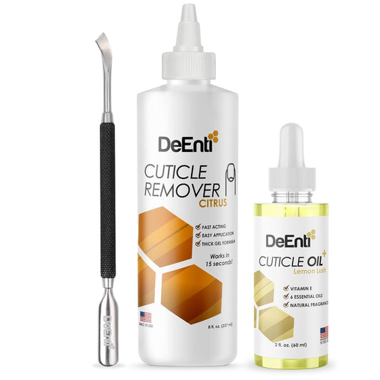 DeEnti Cuticles Maintenance Pack, Bundle Includes Citrus Scented Cuticle Remover, Cuticle Oil for