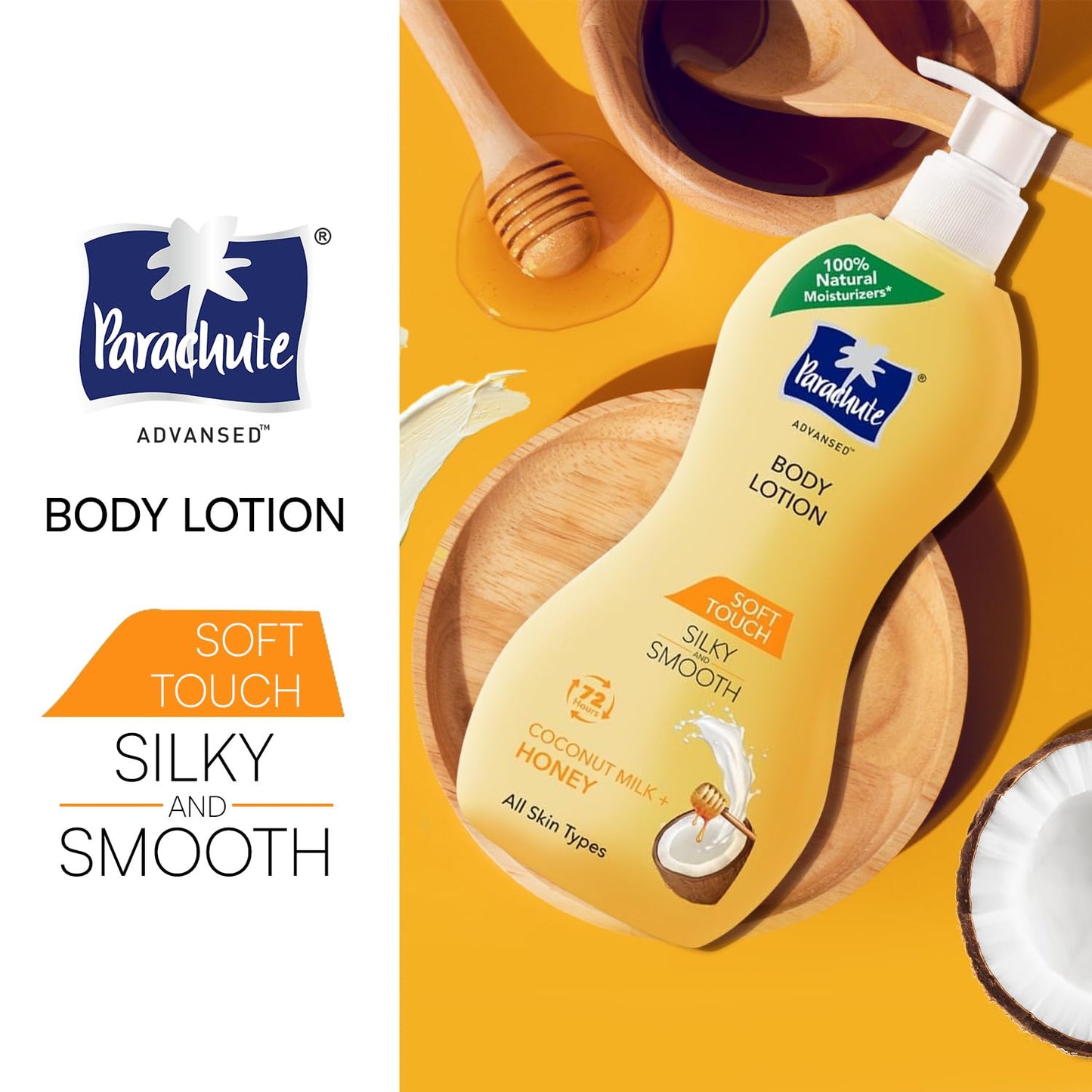 Parachute Advansed Soft Touch Body Lotion with Pure Coconut Milk & Honey |For Women & Men | All