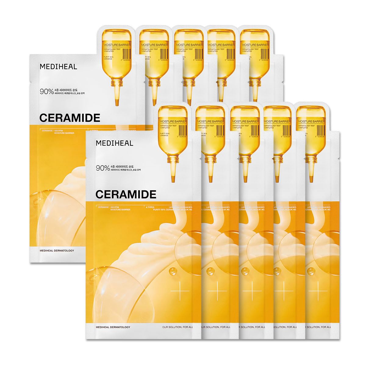 MEDIHEAL Ceramide Essential Face Sheet Mask, Moisture Barrier (10ea)