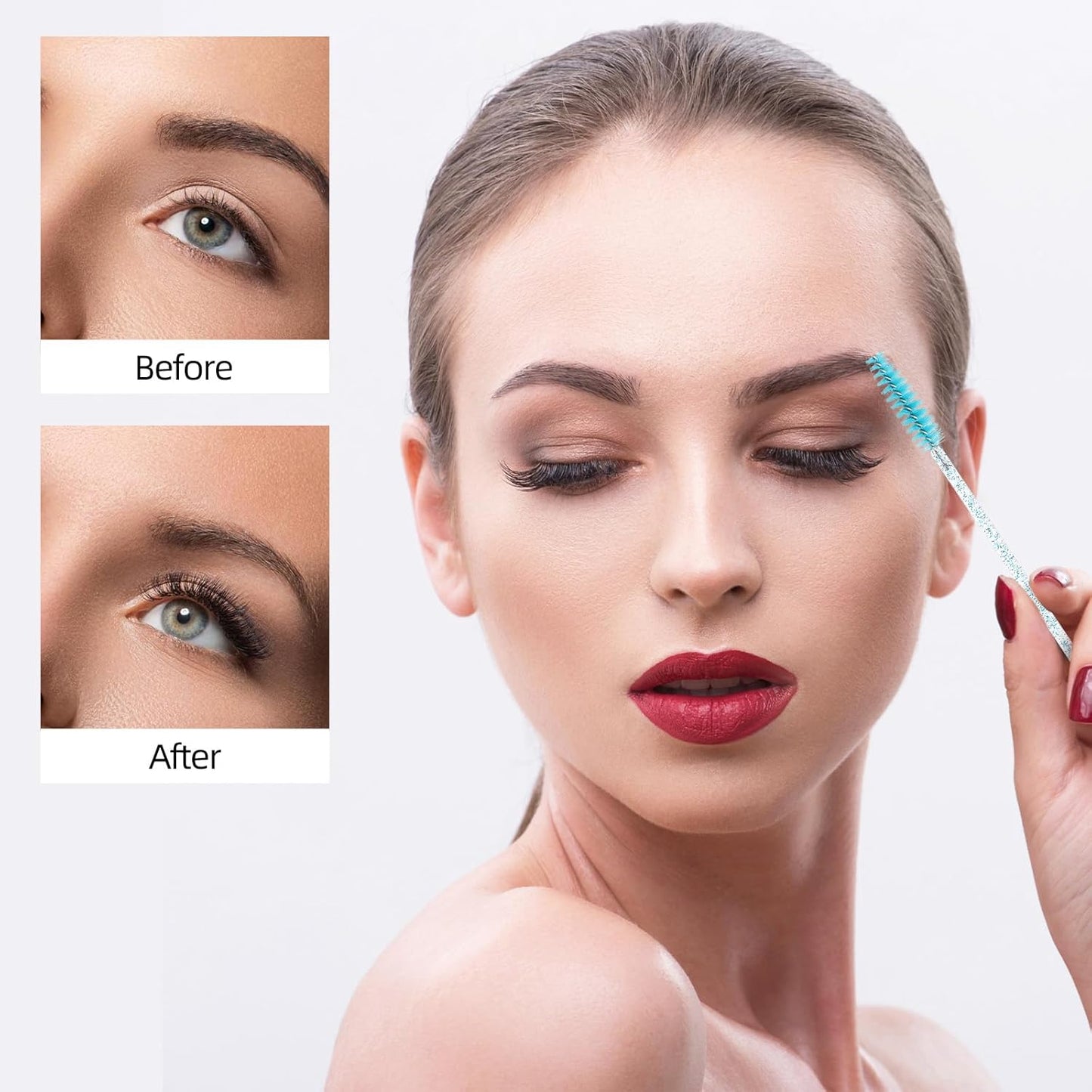 Tbestmax 1200 Disposable Mascara Wands Eyelash Brush Spoolies for Eyebrow Eye Lash Extension, Makeup Brushes Applicators Kits - Blue