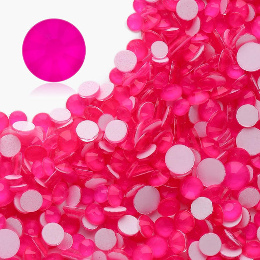 Neon Rose Flatback Rhinestones, Glass Rhinestones for Nail Art and Craft, Glue Fix, Loose Crystal