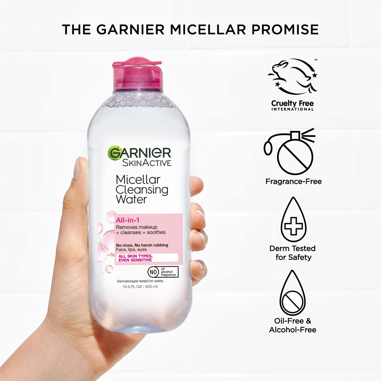 Garnier Micellar Cleansing Water, All-in-1 Makeup Remover and Facial Cleanser, For All Skin Types