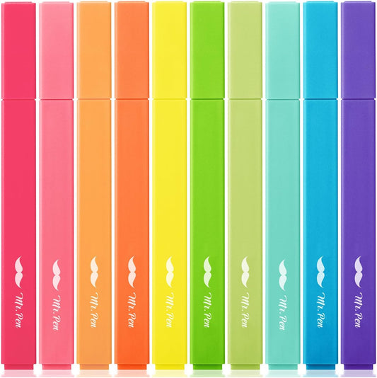 Mr. Pen- Aesthetic Highlighters, 10 Pack, Chisel Tip, Vibrant Colors, Cute Highlighters Assorted Colors, Back to School Supplies