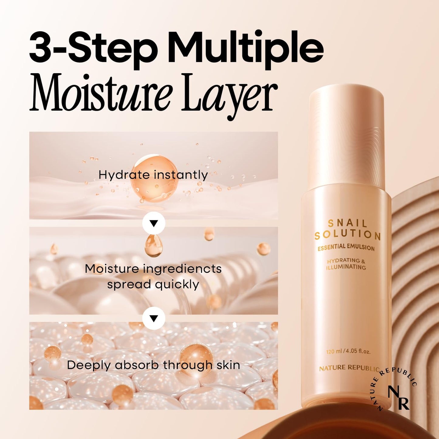 Nature Republic Snail Mucin Emulsion | Korean Moisturizer with Niacinamide, for Glowing Skin