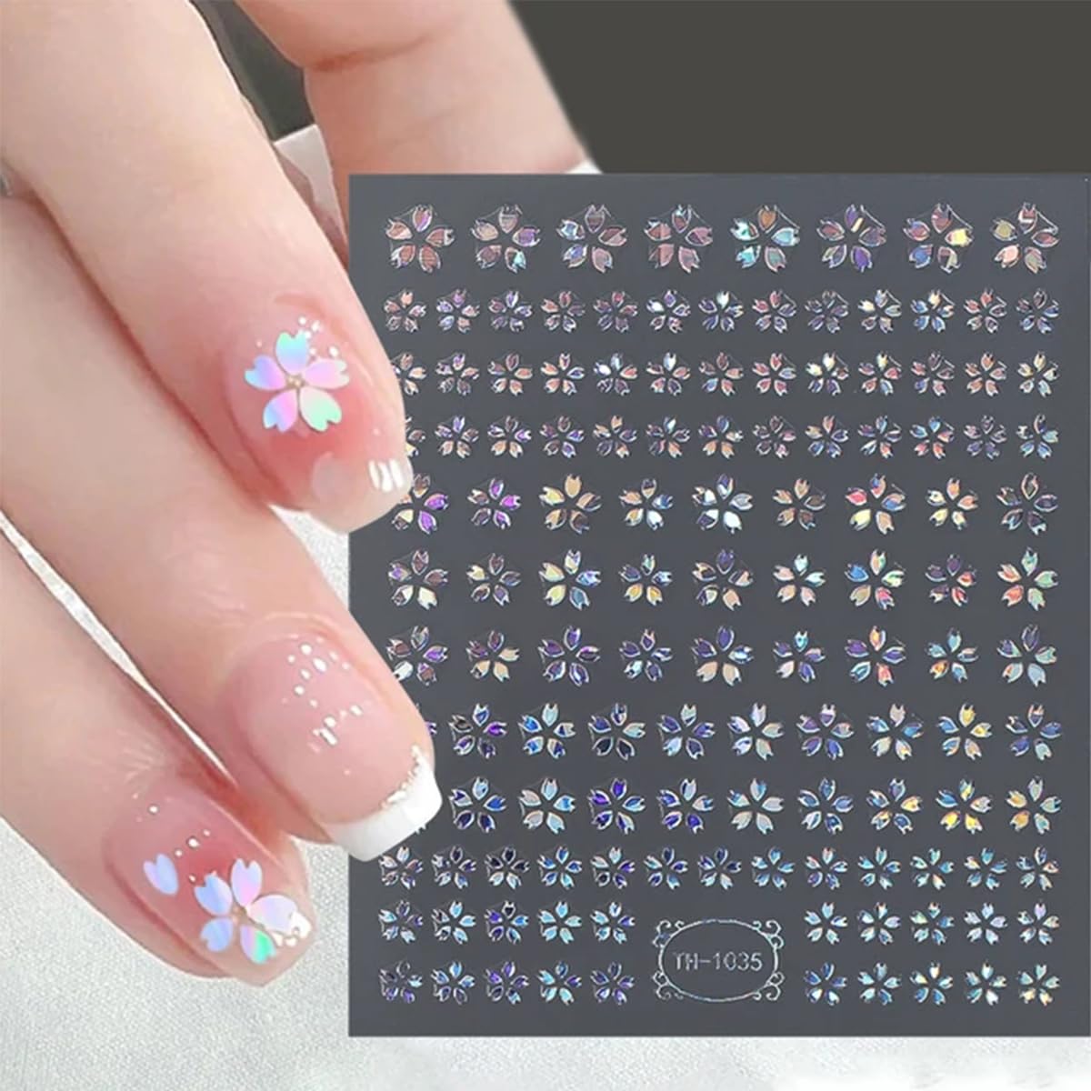 Heart Flowers & Star Nail Stickers, Laser Silver & Gold Star Nail Decals - 3D, Self-Adhesive, DIY Nail Art Designs for Women
