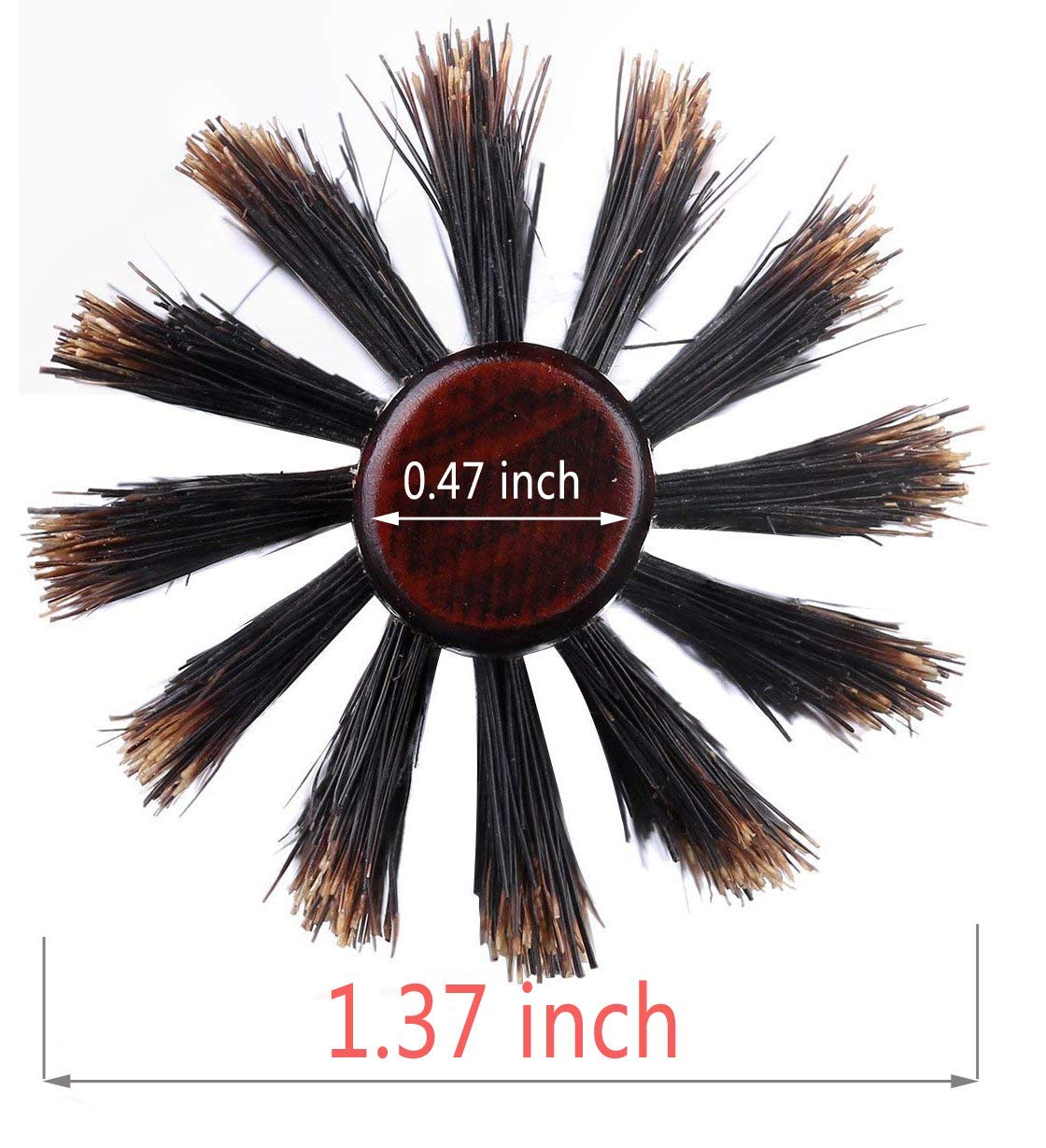 PERFEHAIR Soft Boar Bristle Round Brush for Fine, Thin Hair or Beards - 1.3 inch for Drying, Styling, Curling, Adding Volume