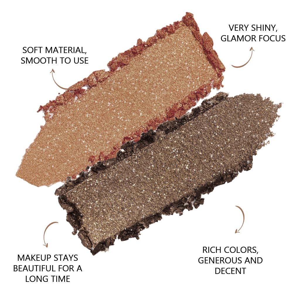 Double color eye shadow, Eyeshadows Creamy, high pigment eye makeup palette, matte shimmer metal eye shadow powder, Blendable, Ultra-Pigmented, Easy to Apply, Matte & Shimmer, (03)