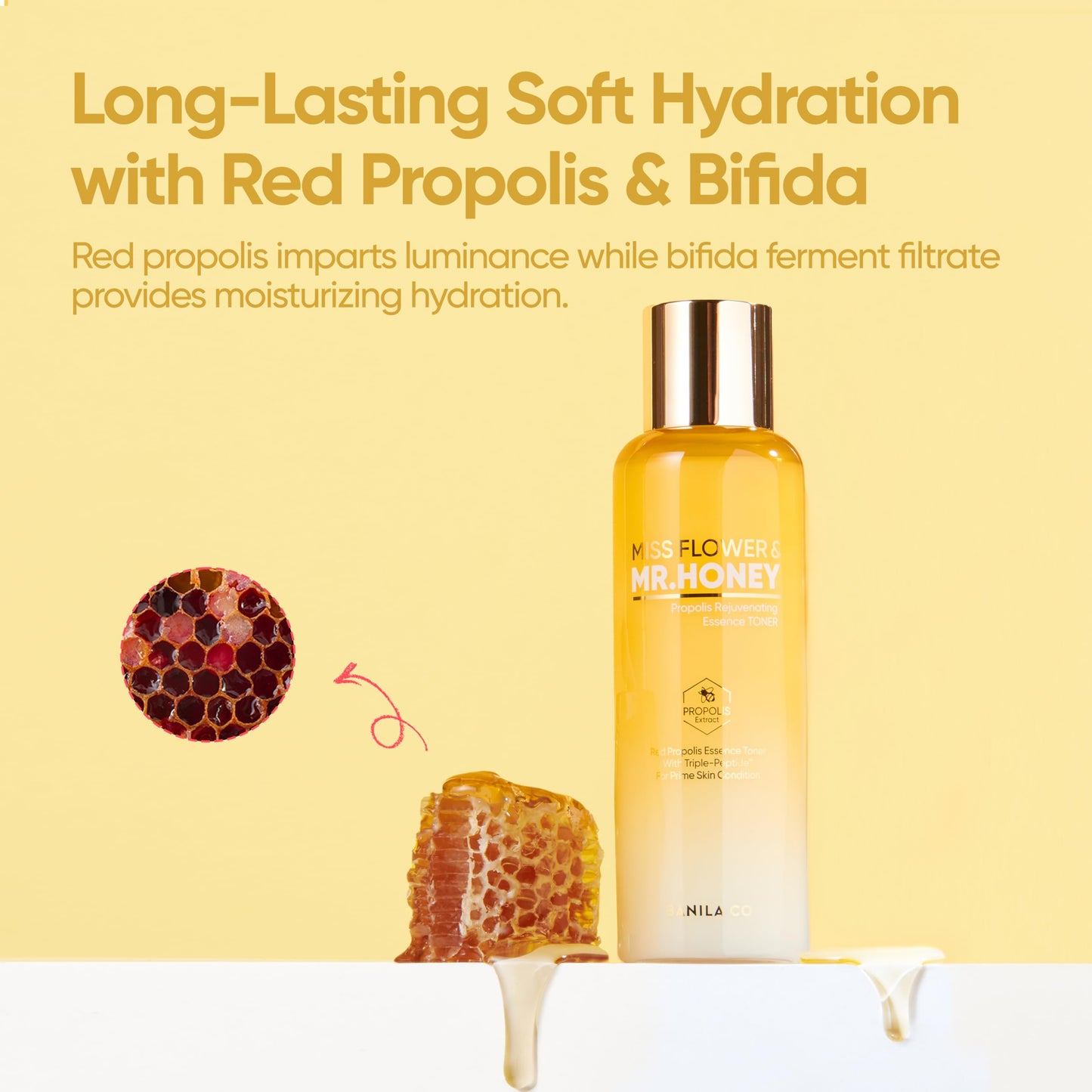 BANILA CO Miss Flower & Mr Honey Propolis Rejuvenating Essence Toner | Hydrating Toner with