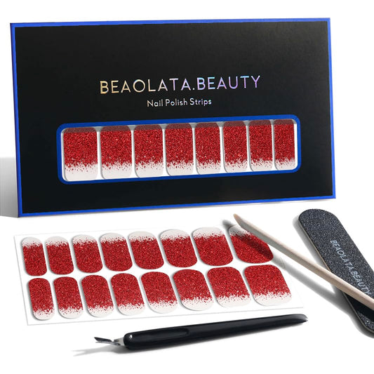 Nail Polish Strips, 32PCS Salon Quality Wraps, Long Lasting Gel Nail Stickers for Women Easy Apply&