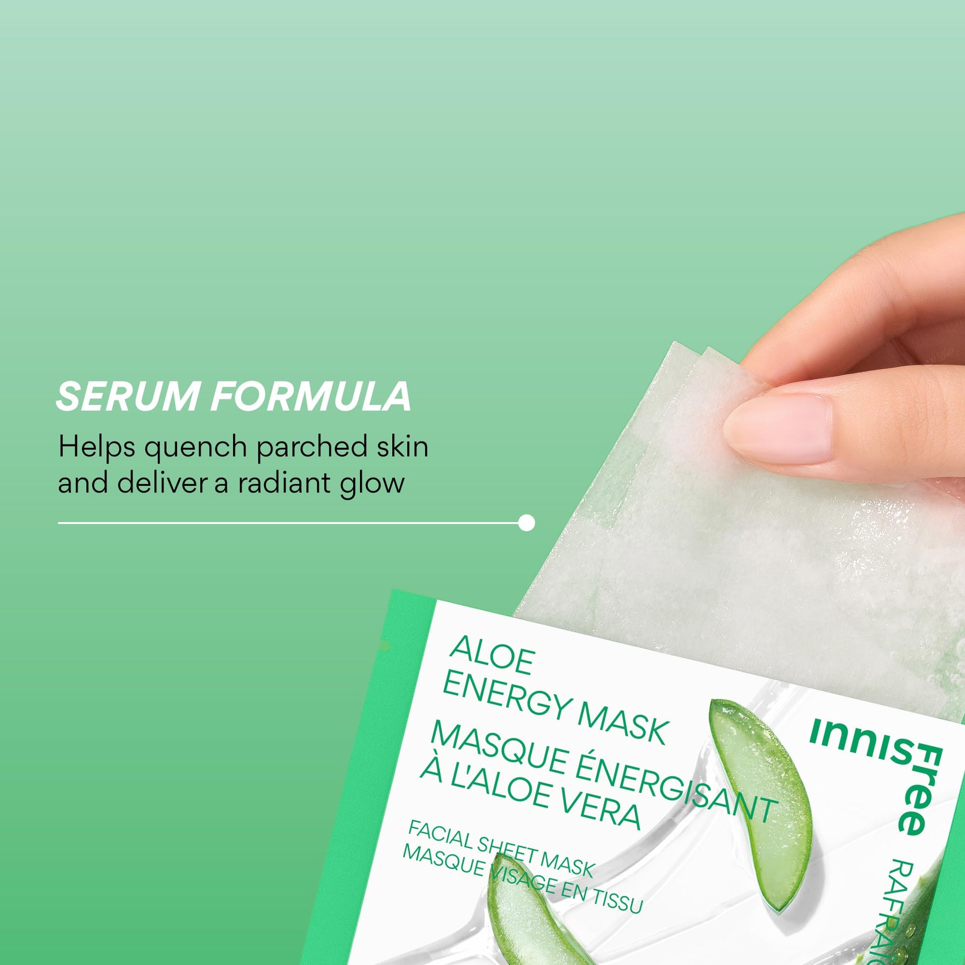 innisfree Green Tea Energy Mask | Korean Sheet Mask with Hydrating Serum for Soothing, Brightening