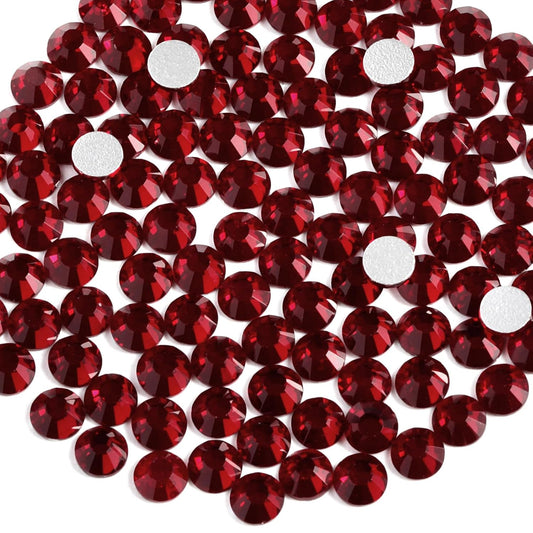 beadsland Flat Back Crystal Rhinestones Round Gems, Dark Siam (1.9-2.0mm) SS6/1440pcs