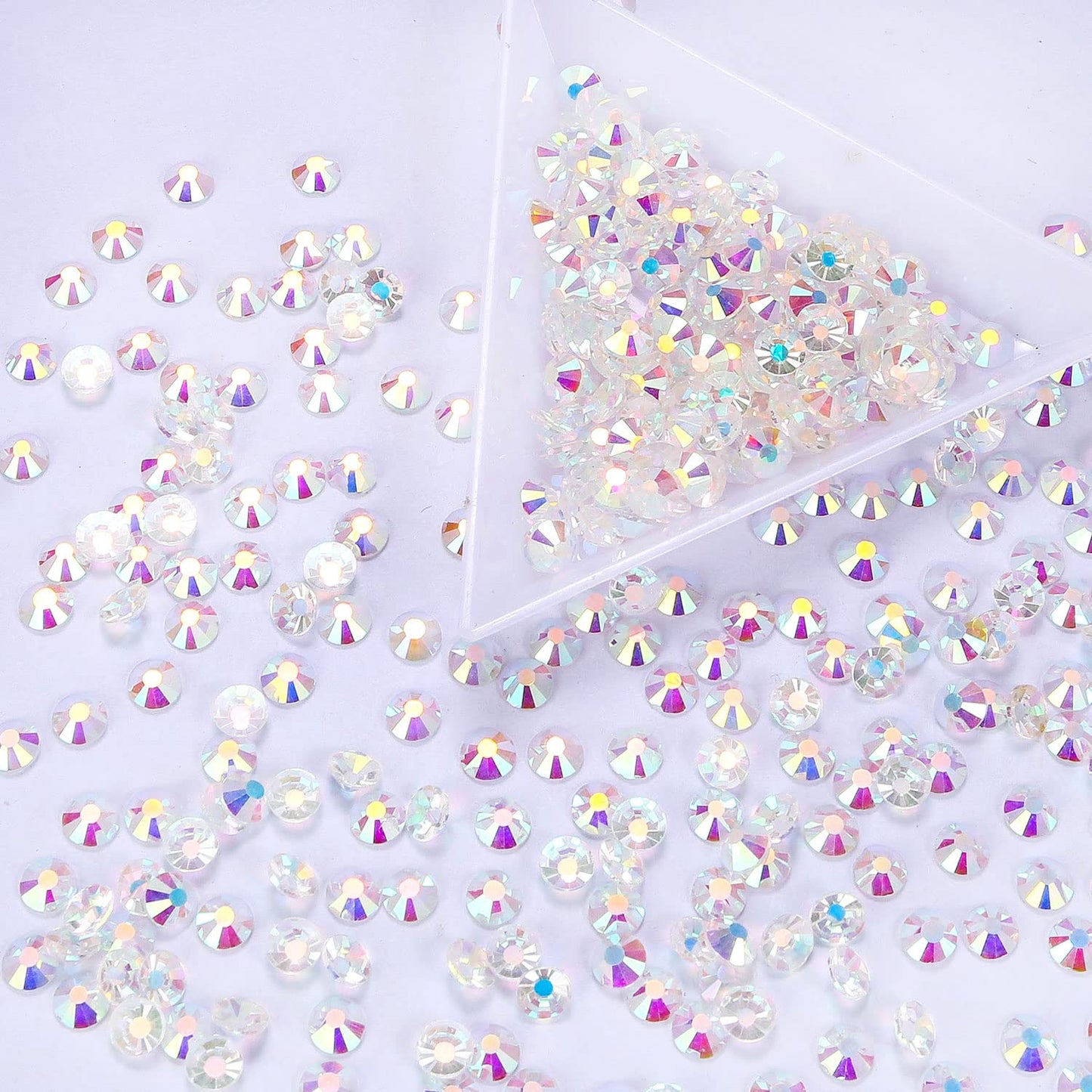 1440Pcs Transparent AB Crystal Rhinestones,Glass Flatback Rhinestones Gemstones for Nail Face Makeup Art Crafts Clothes Decoration -(SS12,3.0mm,Transparent AB)