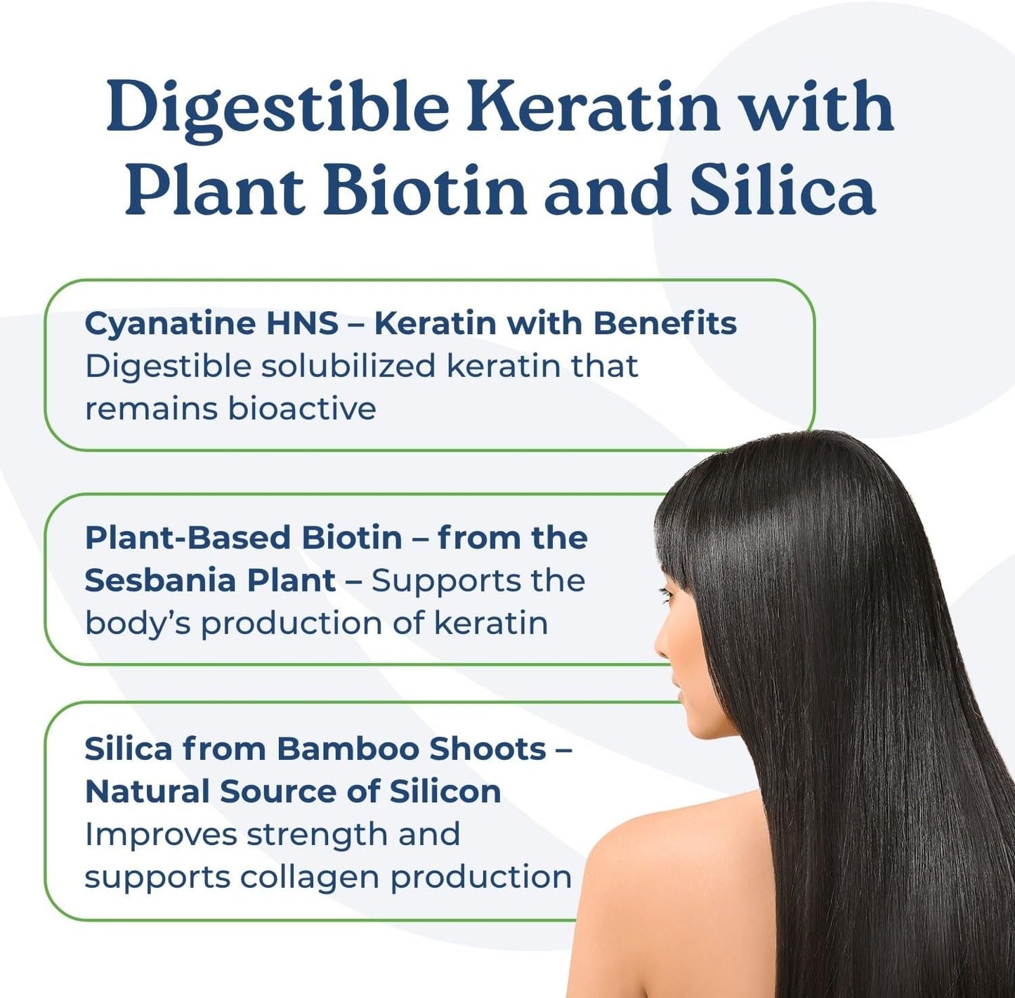 NatureCity True-HNS Hair Nails and Skin Cynatine Keratin and Plant Based Biotin Vitamin Supplement | Fuller and Stronger Hair and Nails | Non GMO | 60 Veggie Capsules