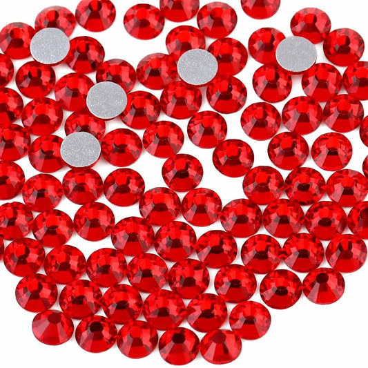 beadsland 144pcs Flat Back Crystal Rhinestones Round Gems for Nail Art and Craft Glue Fix, Light