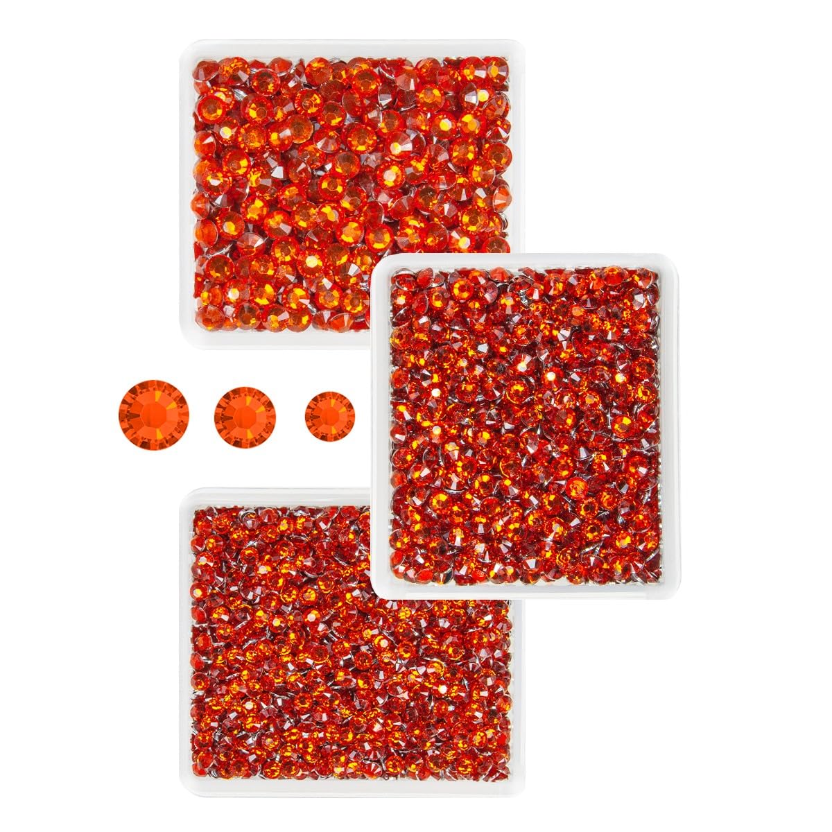 Red Zircon Crystal Resin Rhinestones for Crafting 3mm 4mm 5mm Sun Red Flatback Stones Non-Hotfix Diamonds Crystals Gems Charms Supplies for Nails Face Eyes Makeup Body Tumblers Bottles Crafts