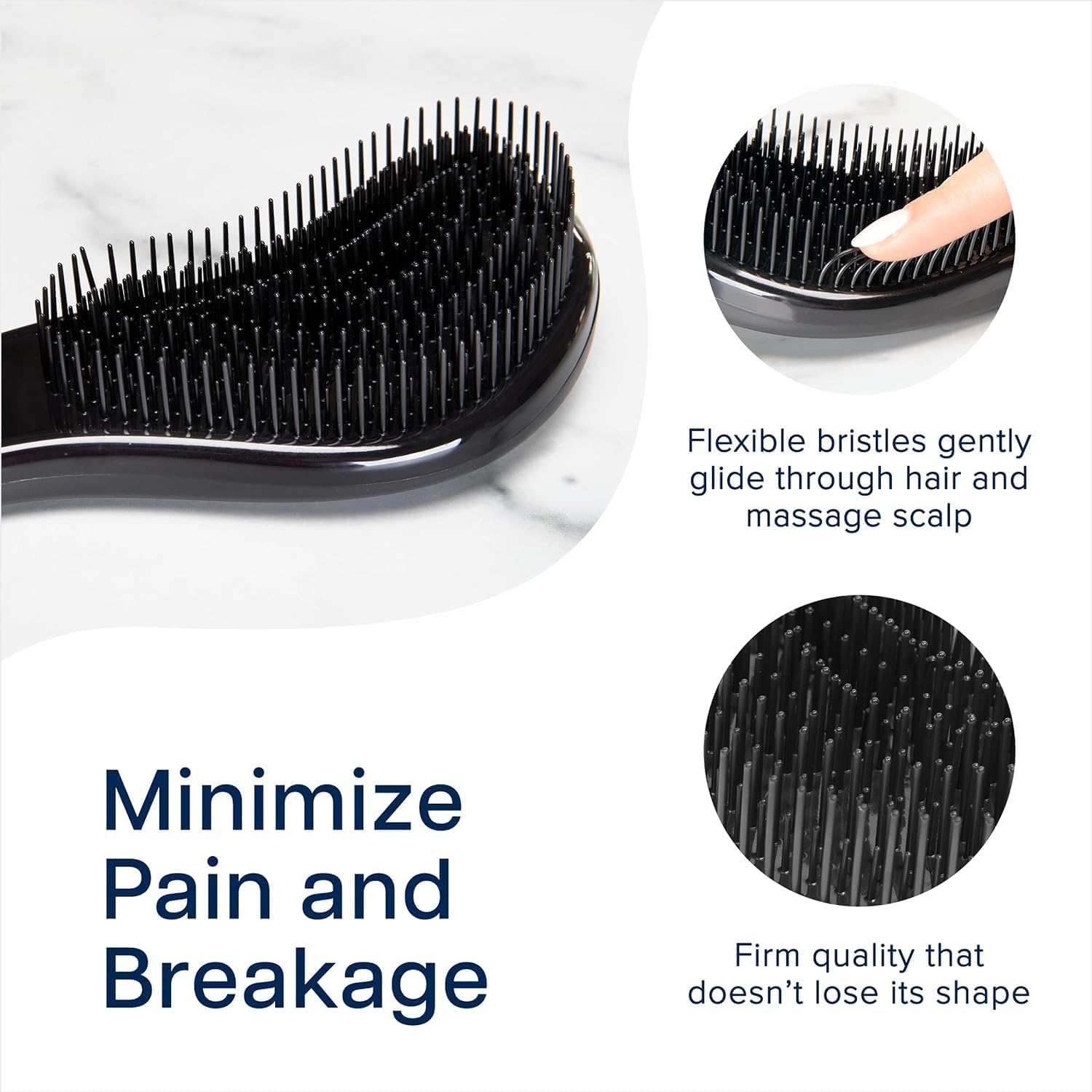 Crave Naturals Biggie Glide Thru Hair Brush - Detangler Brush for Curly, Straight, Wet or Dry Hair