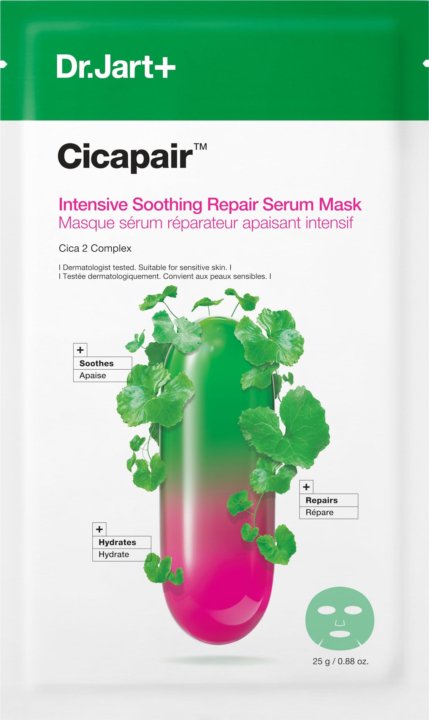 Dr.Jart+ Cicapair Sensitive Skin Serum Korean Face Mask for Redness with Centella Asiatica | Sheet