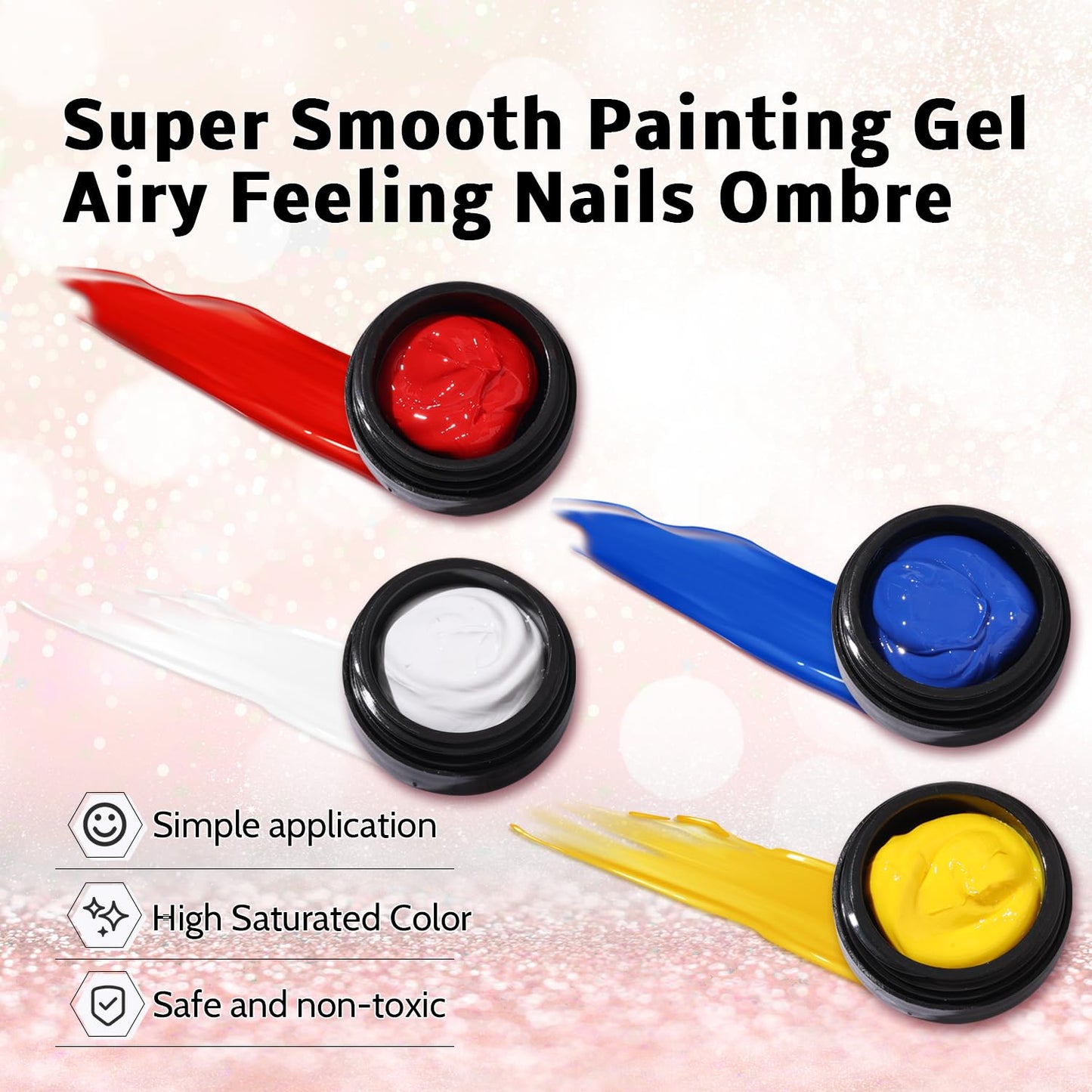 Sponge Pat Paint Nail Gel, Blending Colors Ombre Nails Gradient Gel Nail Blush Blooming Aura Nails Drawing Stripper Floral Painting Nail Art, No Wipe, UV/LED Curing 5ml 1PC (Red)