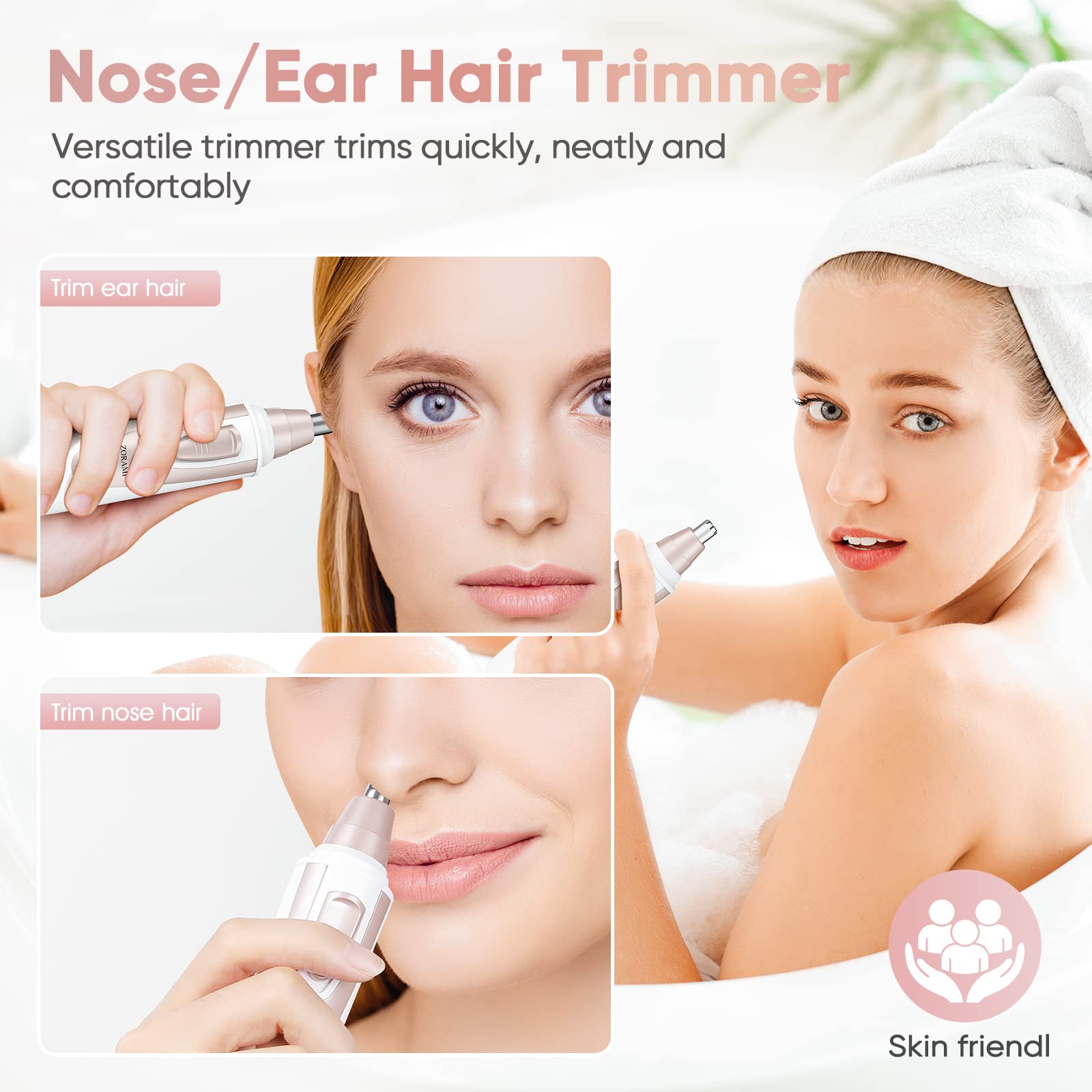 Ear and Nose Hair Trimmer Clipper - 2026 Professional Painless Eyebrow & Facial Hair Trimmer for