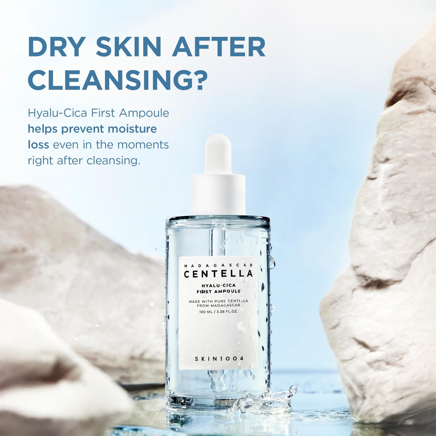 SKIN1004 Hyalu-Cica First Ampoule, Korean Serum for Face with Hyaluronic Acid & Centella, Facial