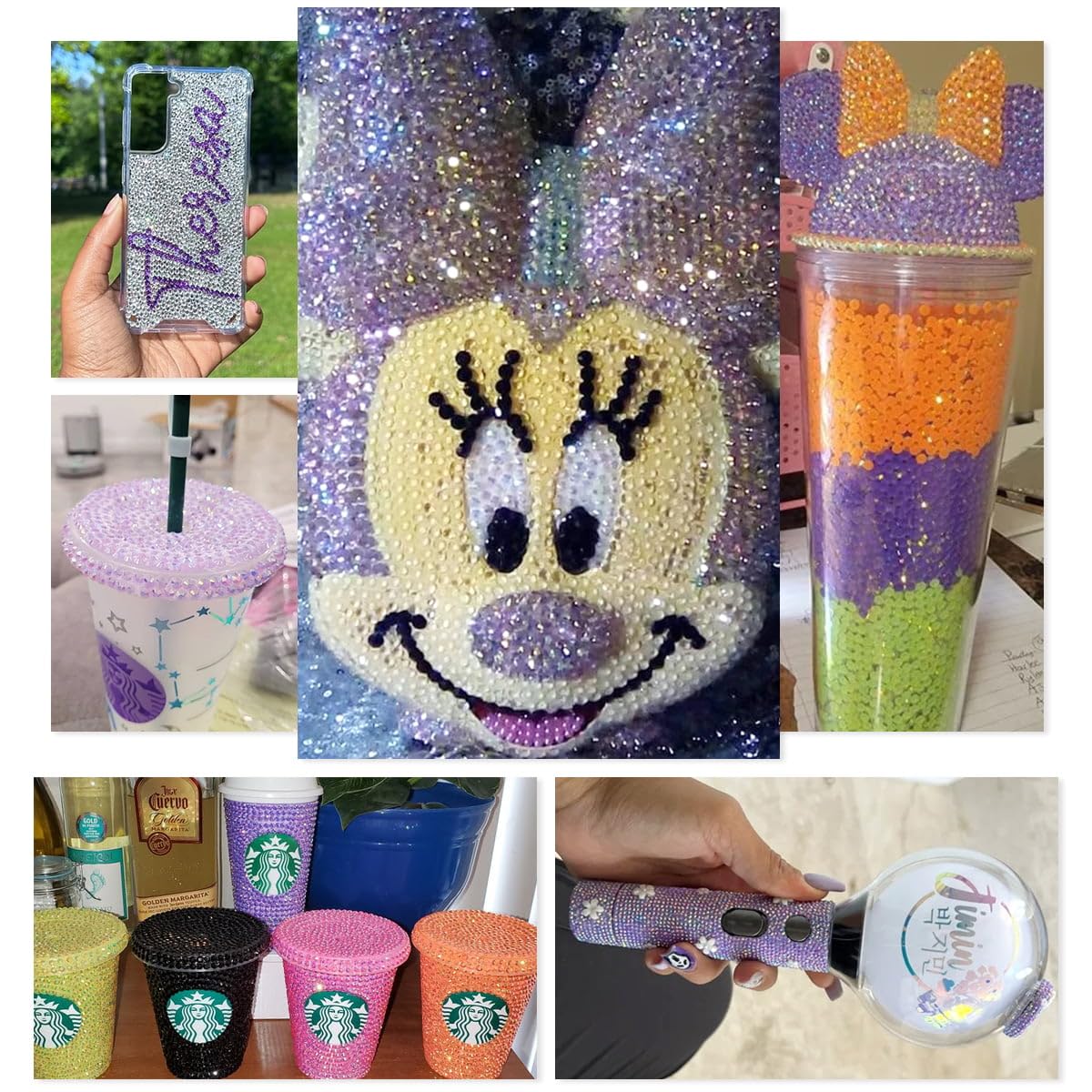 16000PCS Dark Purple AB Resin Rhinestones for Crafting 3mm 4mm 5mm Violet Flatback Jelly Stones Bulk SS10 SS16 SS20 Diamonds Crystals Gems Charms for Nails Face Eyes Makuep Tumblers Bottles DIY Crafts