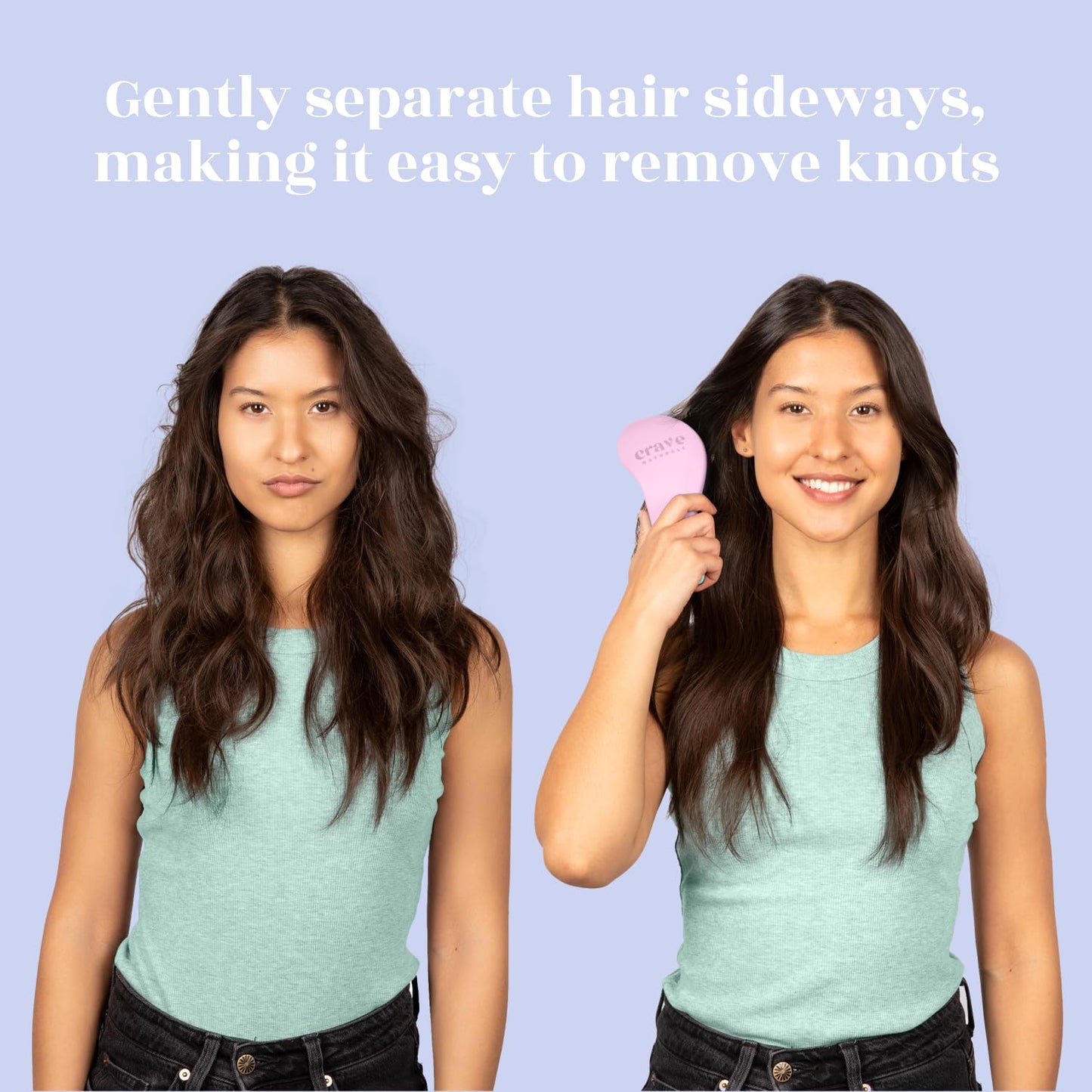 Crave Naturals Glide Thru Detangling Brush For Natural, Curly, Straight, Wet or Dry Hair - Gentle