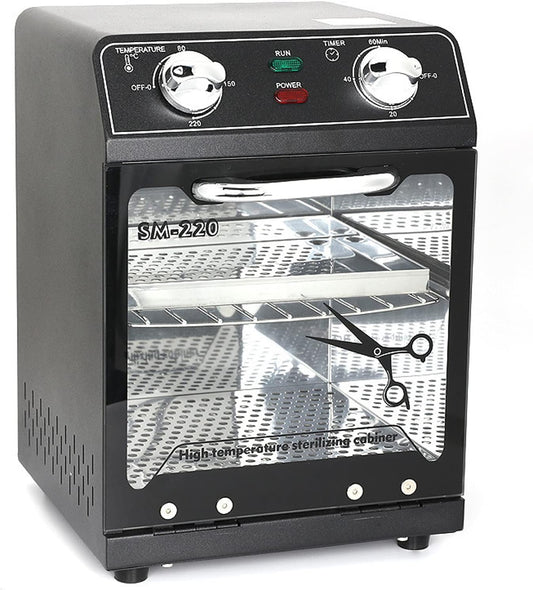 Nail Tool Sterilizer with Timer 8L Multifunctional High Temperature Dry Box Stainless Steel with 1 Stainless Tray for Nail Tools, Tweezers, Other Metal Equipment