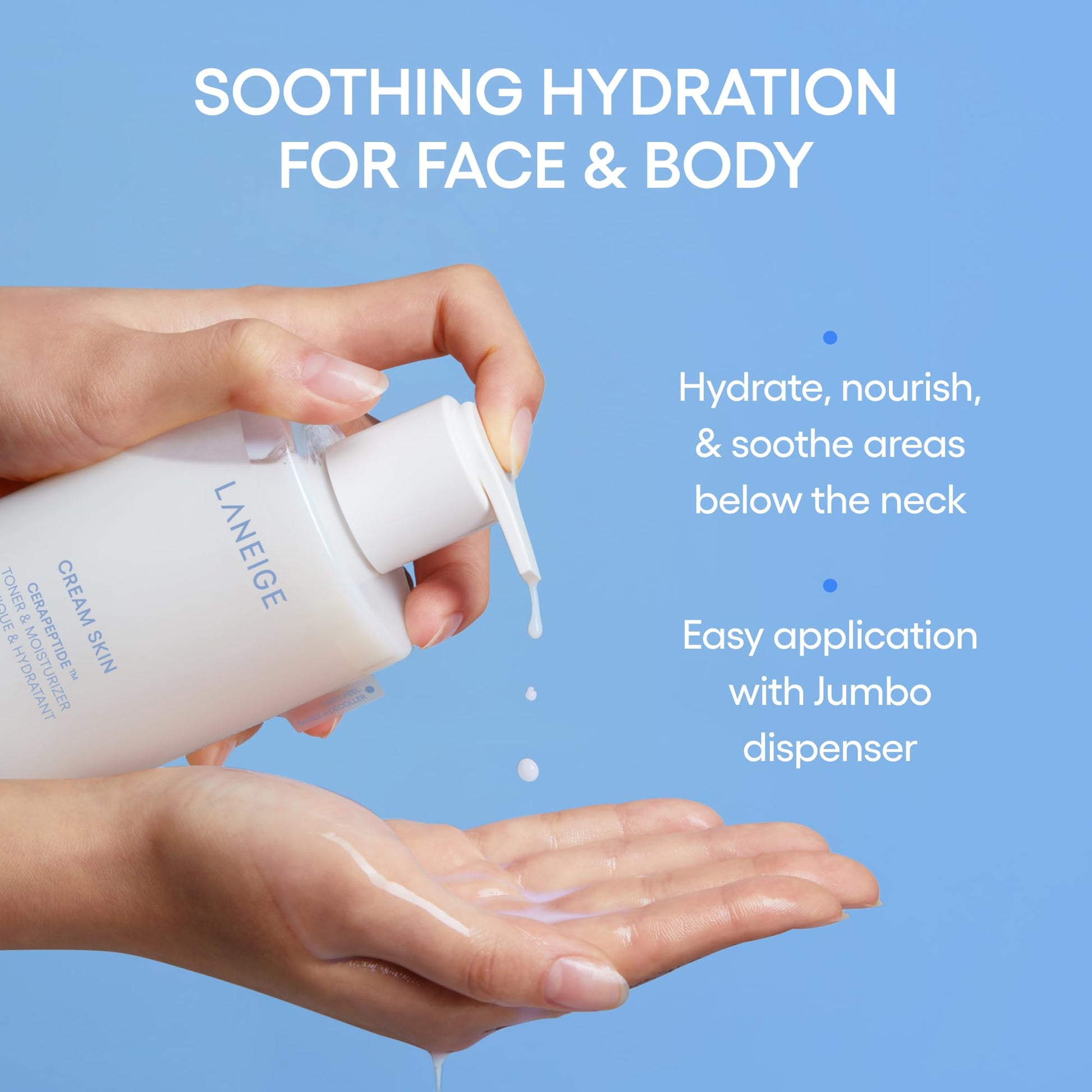 LANEIGE Cream Skin Face Hydrating Milky Toner: Lightweight Refillable Korean Toner & Moisturizer