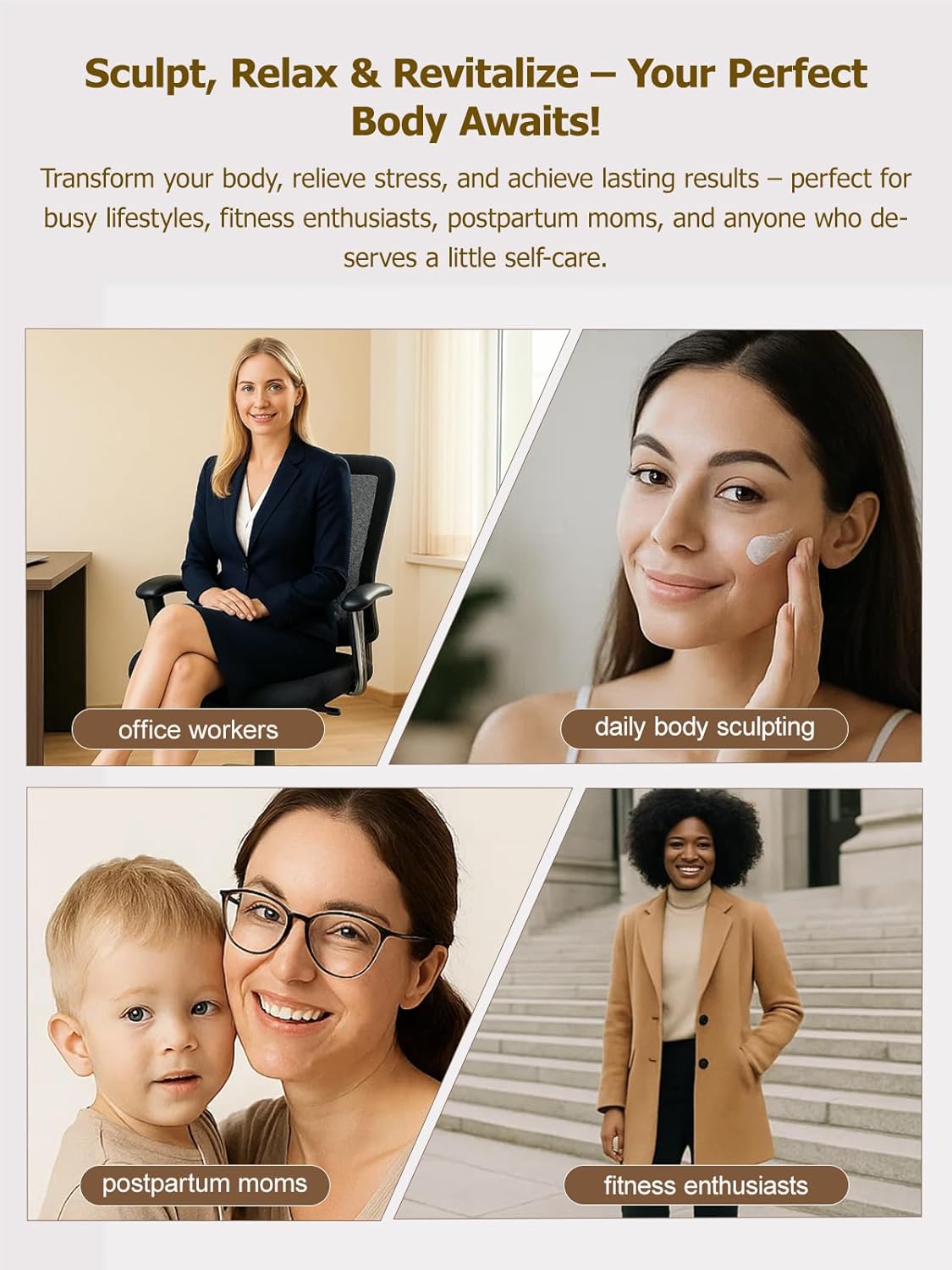 Lymphatic Drainage Massager & Anti Cellulite Massage Tool, Helps Reduce Stretch Marks & Cellulite, for Legs, Arms & Belly, Body Sculpting Machine with Microcurrent, Light, Heat & Vibration