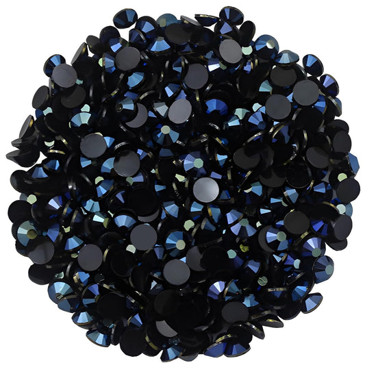 2250 Pcs SS16 4mm AB Flatback Rhinestones for Nails Art Crafts Glitter Round Shine Gems Crystals DIY Clothes Shoes （Black-Bottom Ink-Blue AB）