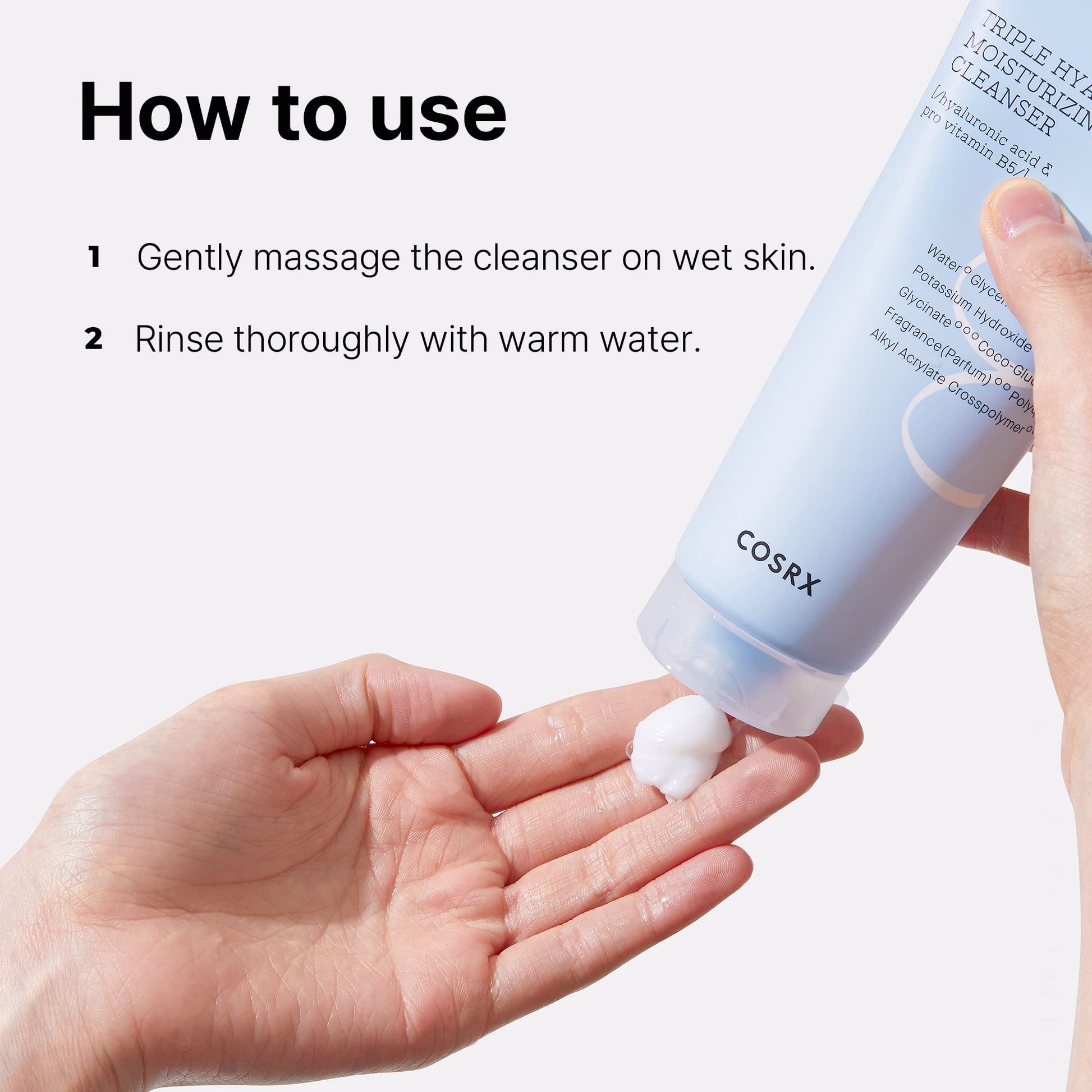 COSRX Hyaluronic Acid Moisturizing Cleanser with Vitamin B, 5.07 fl.oz