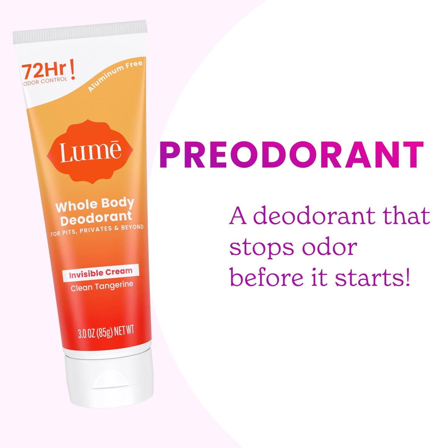 Lume Whole Body Deodorant - Cream Tube - 3 oz, 2 pk (Clean Tangerine)