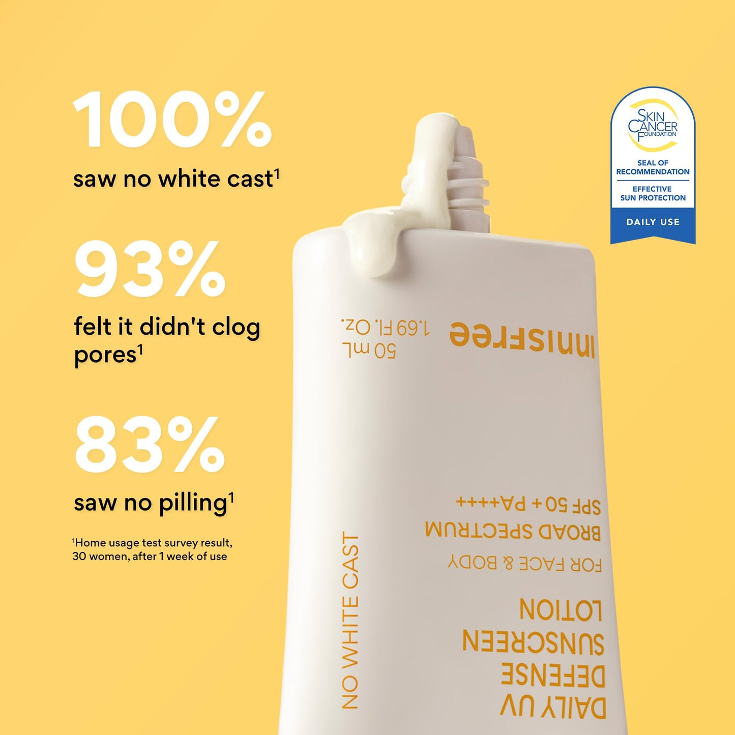 innisfree Daily UV Defense Sunscreen SPF 50+ PA++++, Korean Face- & Body Sunscreen, Invisible