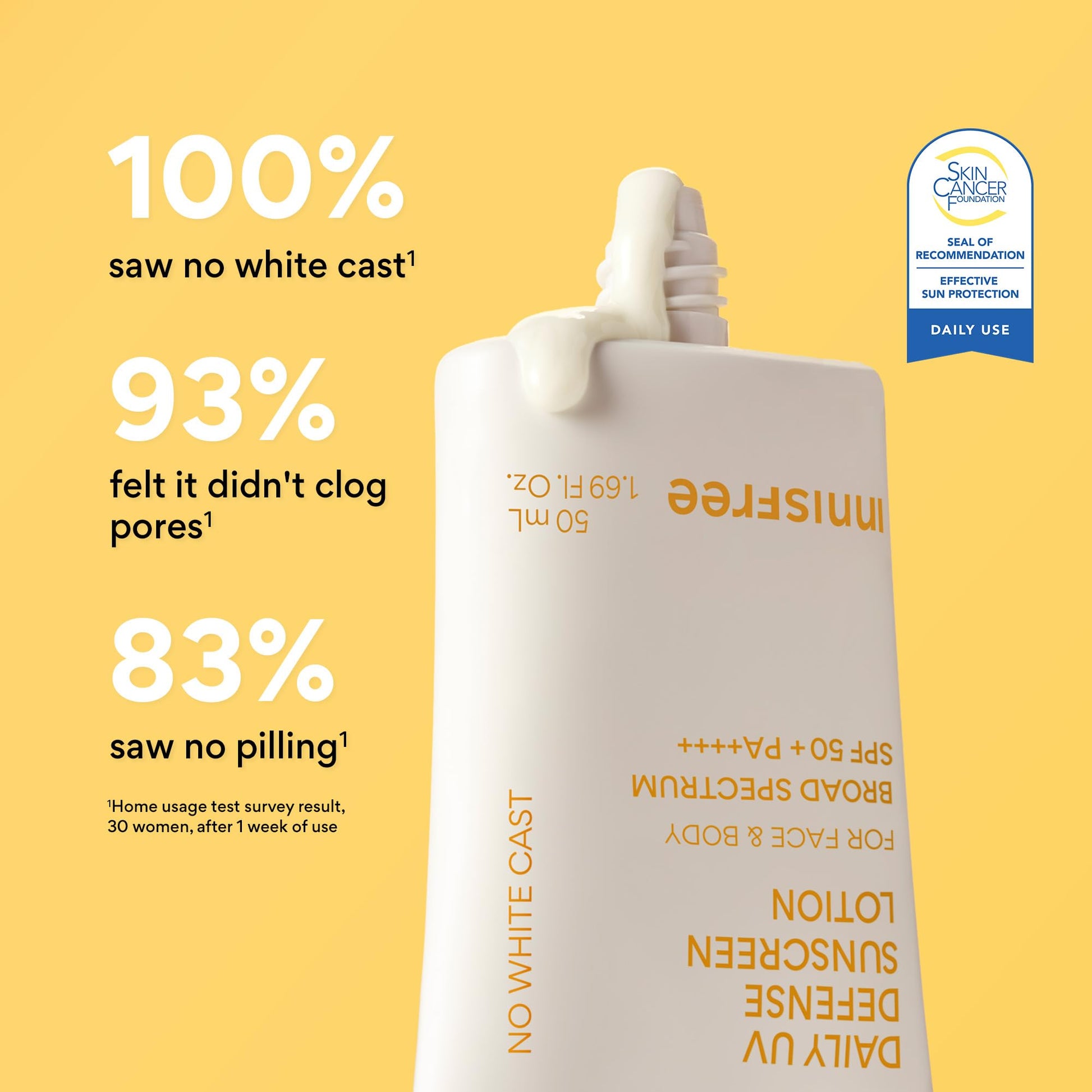 innisfree Daily UV Defense Sunscreen SPF 50+ PA++++, Korean Face- & Body Sunscreen, Invisible