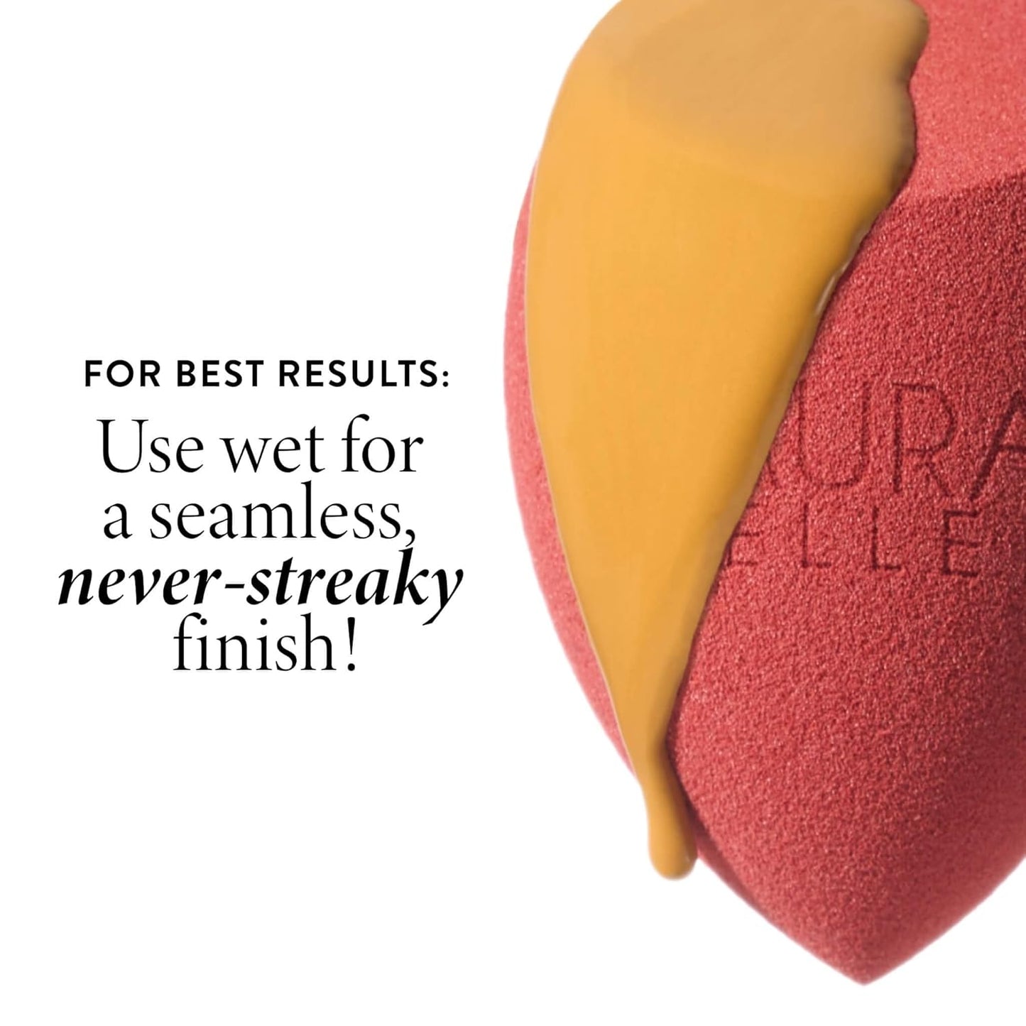 LAURA GELLER NEW YORK Full Face Blending Sponge, Easy Makeup Blender for Foundation & Concealer, Latex-Free for Sensitive Skin