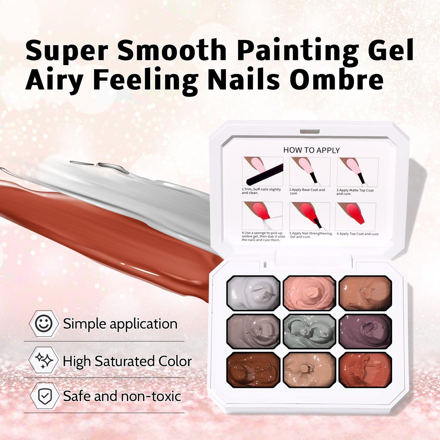 Nail Art Brushes Kit, Multifunctional Nail Brushes for Nail Art Nail Design Brush Gel Nail Brush for Nail Extension Nail Art Liner Brush Dotting Tools for DIY (9 Colors Set G)