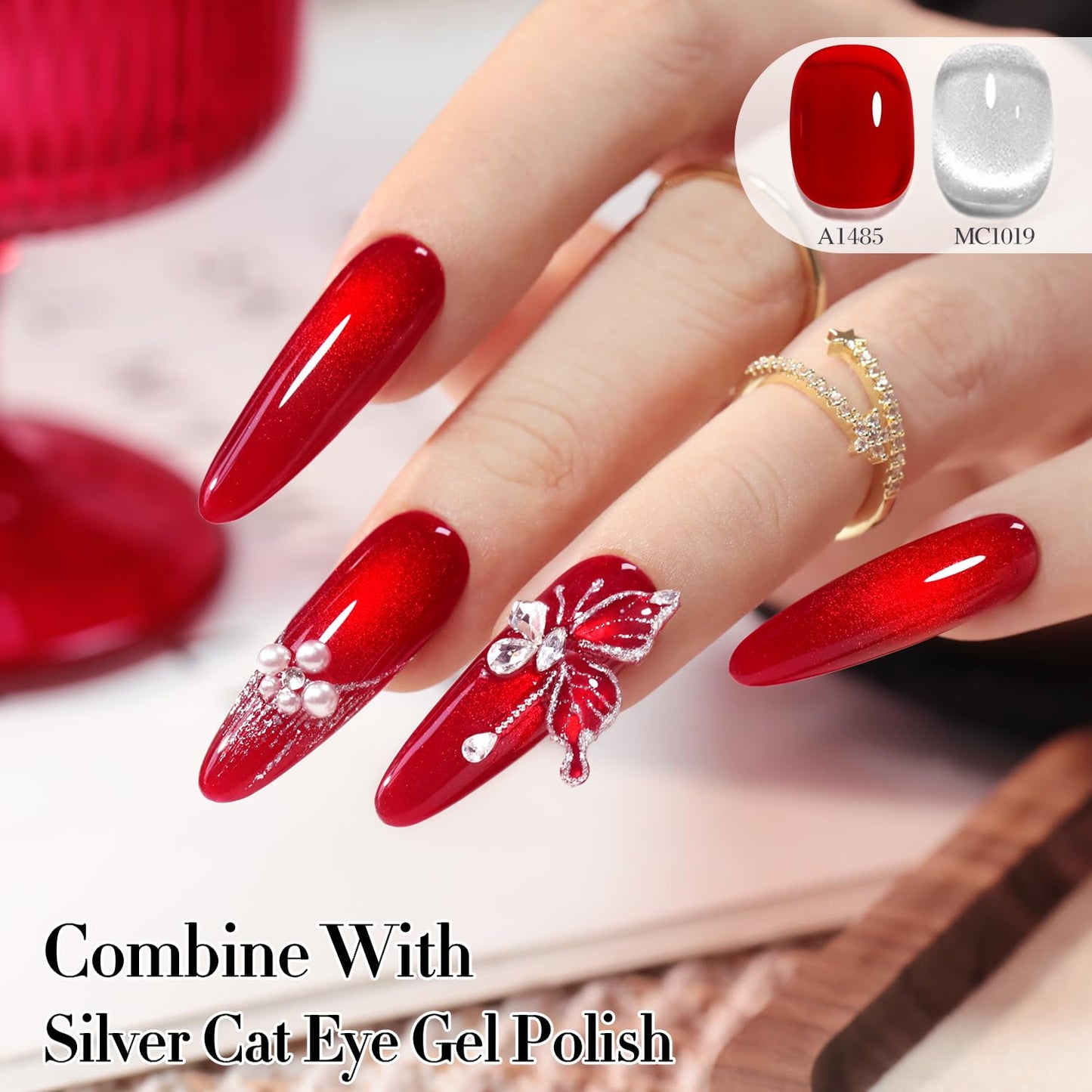 Double Rhythm 0.50 OZ Translucent Gel Polish Same Color Same Bottle Sheer Pastel Neutral Natural Milky 15 ML Jelly UV Nail Art DIY at Home (Burgundy Red-A1485)