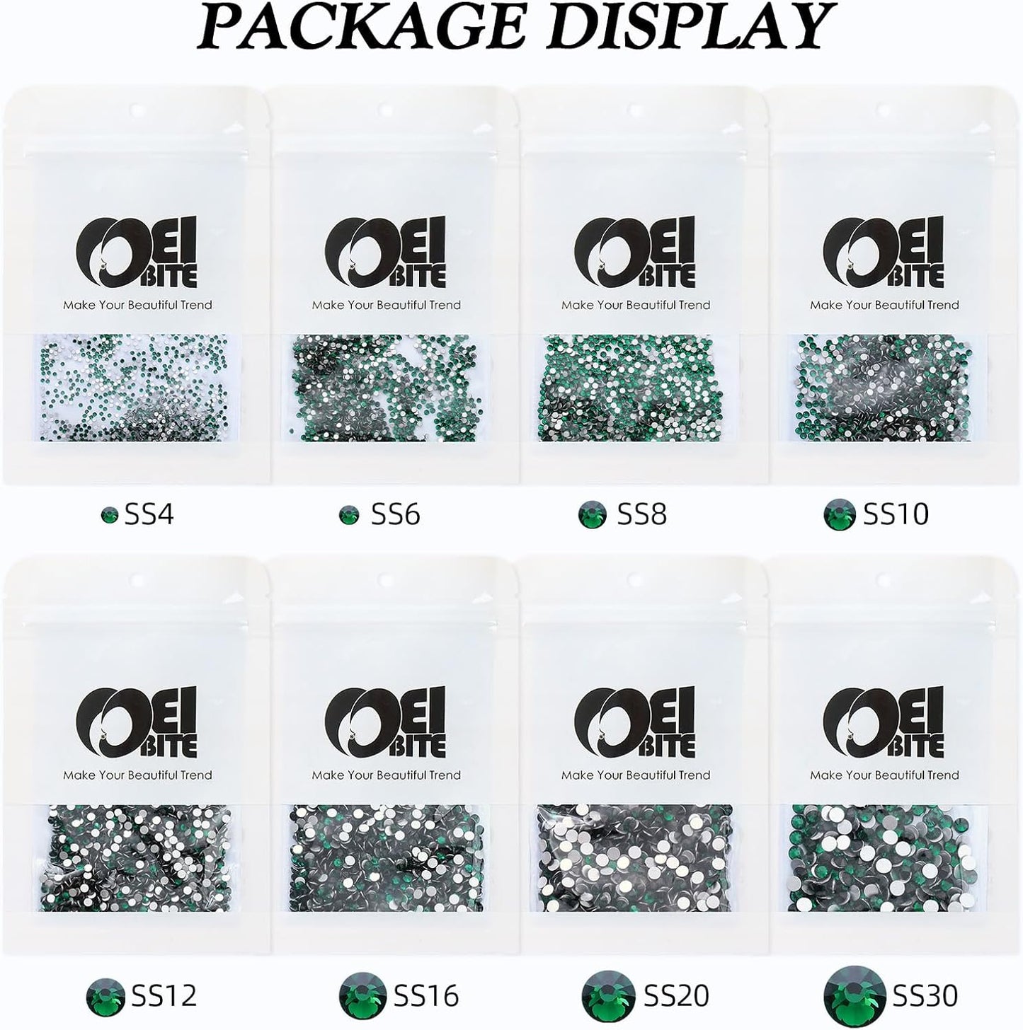 Malachite Green Flatback Rhinestones, Glass Rhinestones for Nail Art and Craft, Glue Fix, Loose Crystal Gemstones(Green, SS30, 288pcs, 6.4-6.6mm)