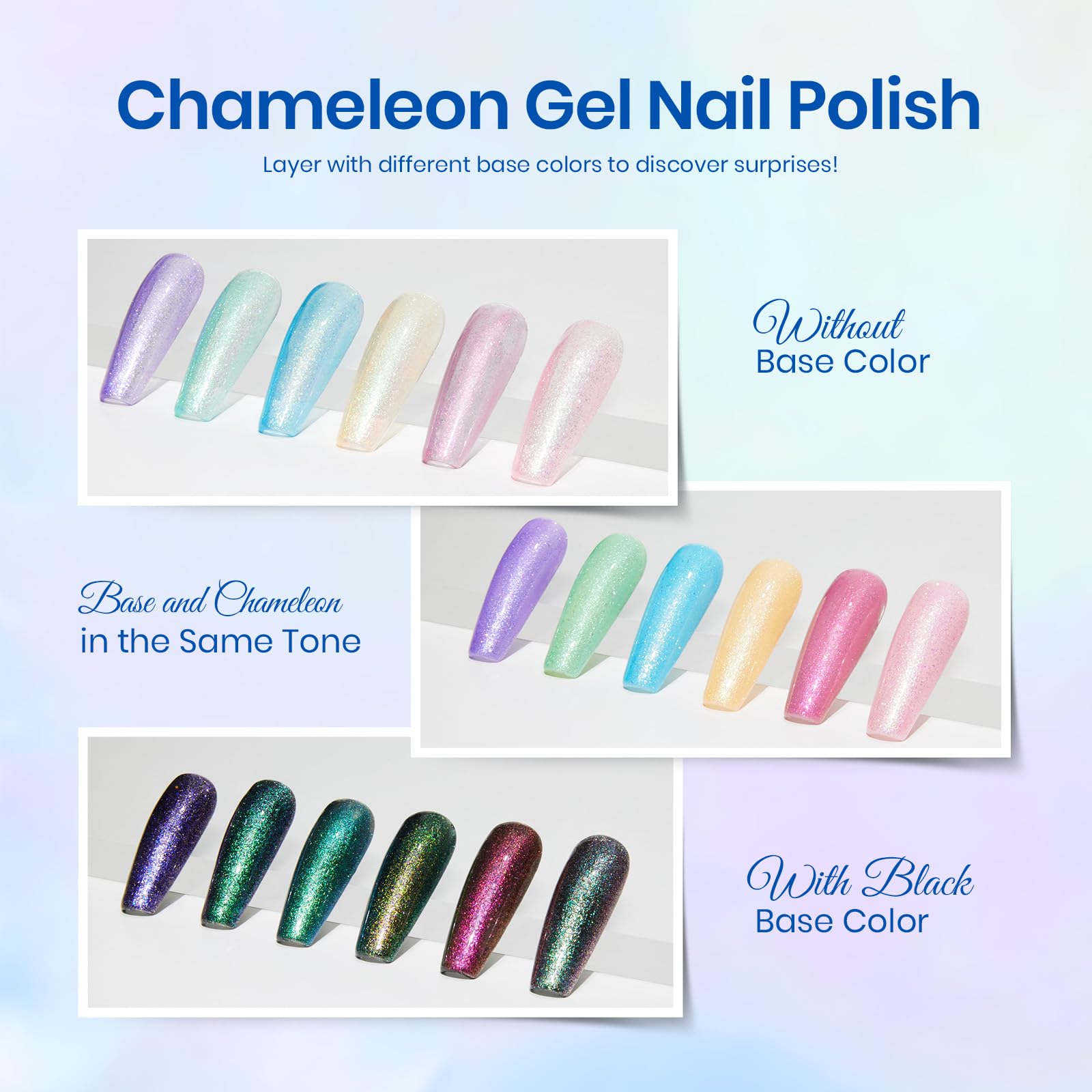 Beetles Glitter Gel Nail Polish Set 6 Colors Sparkle Gel Polish Kit
