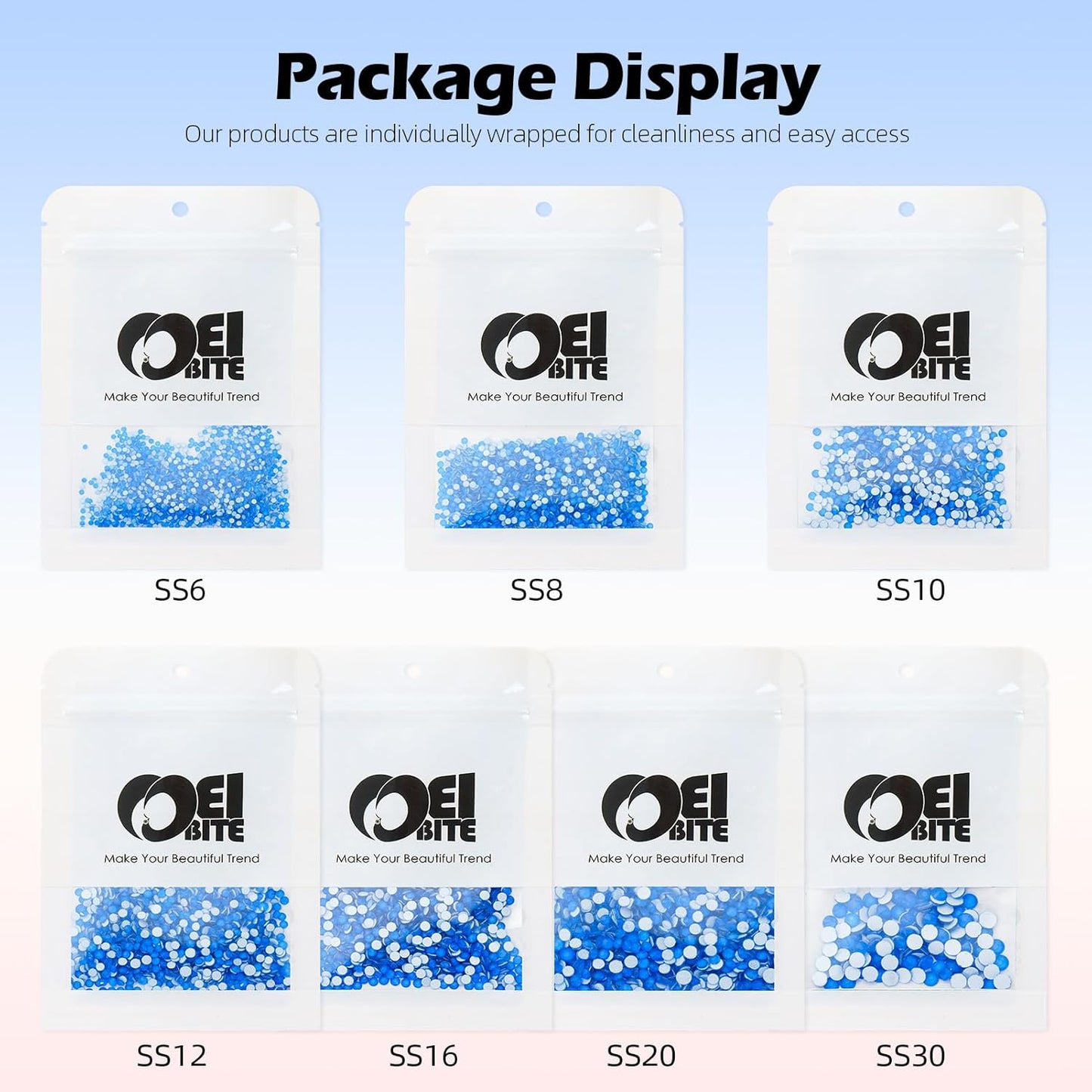 Neon Blue Flatback Rhinestones, Glass Rhinestones for Nail Art and Craft, Glue Fix, Loose Crystal Gemstones(Neon Blue, SS30, 288pcs, 6.4-6.6mm)