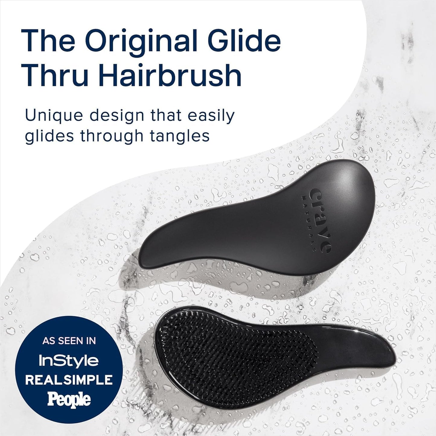 Crave Naturals Biggie Glide Thru Hair Brush - Detangler Brush for Curly, Straight, Wet or Dry Hair