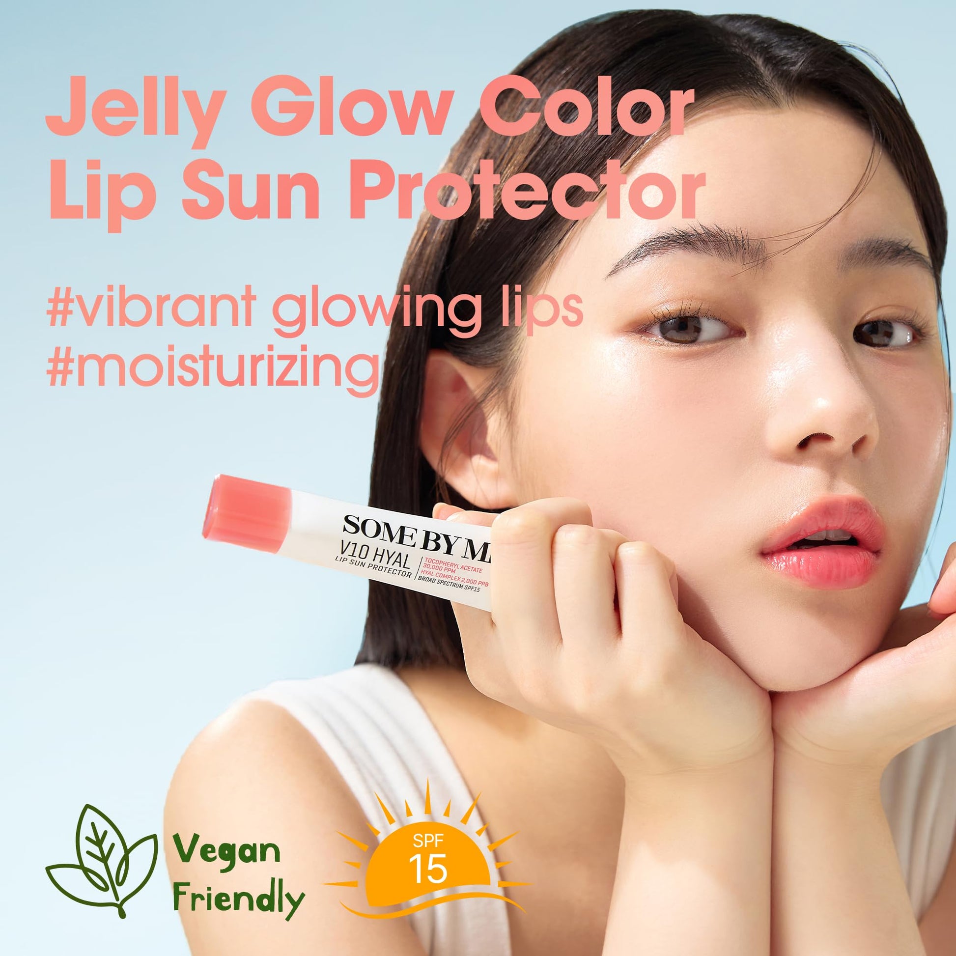 SOME BY MI V10 Hyal Lip Sun Protector Rosy – Pack of 2, 0.46oz – Korean Tinted Glow SPF 15