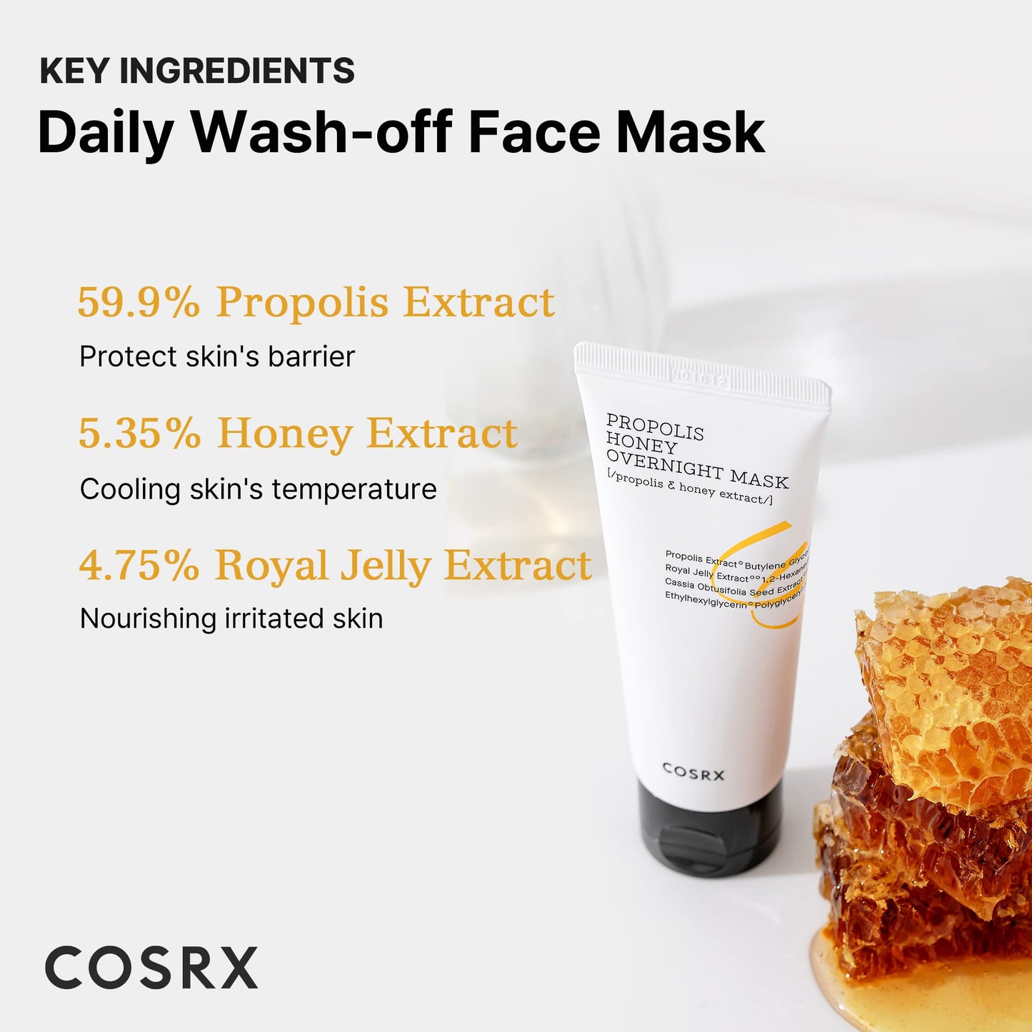 COSRX Propolis Honey Overnight Mask, Propolis Extract 87%, 2.03 fl.oz