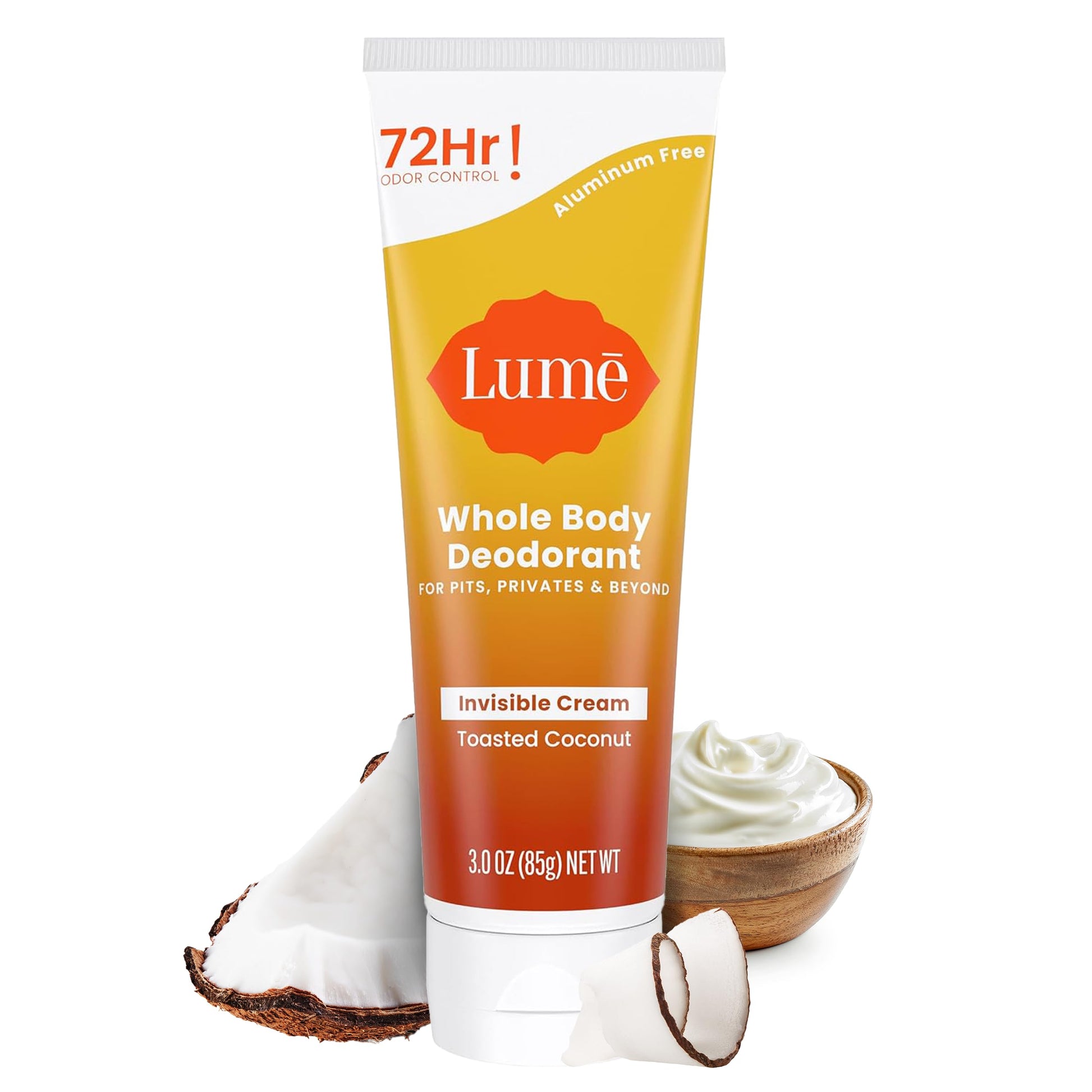 Lume Whole Body Deodorant - Cream Tube - 3 oz (Toasted Coconut)