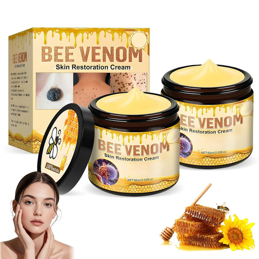 Bee Venom Skin Restoration Cream,Professional Bee Venom Skin Treatment Cream,Bee venom Comprehensive cream,Effectively Firms skin and Anti-Wrinkle Moisturizing (2Pcs)