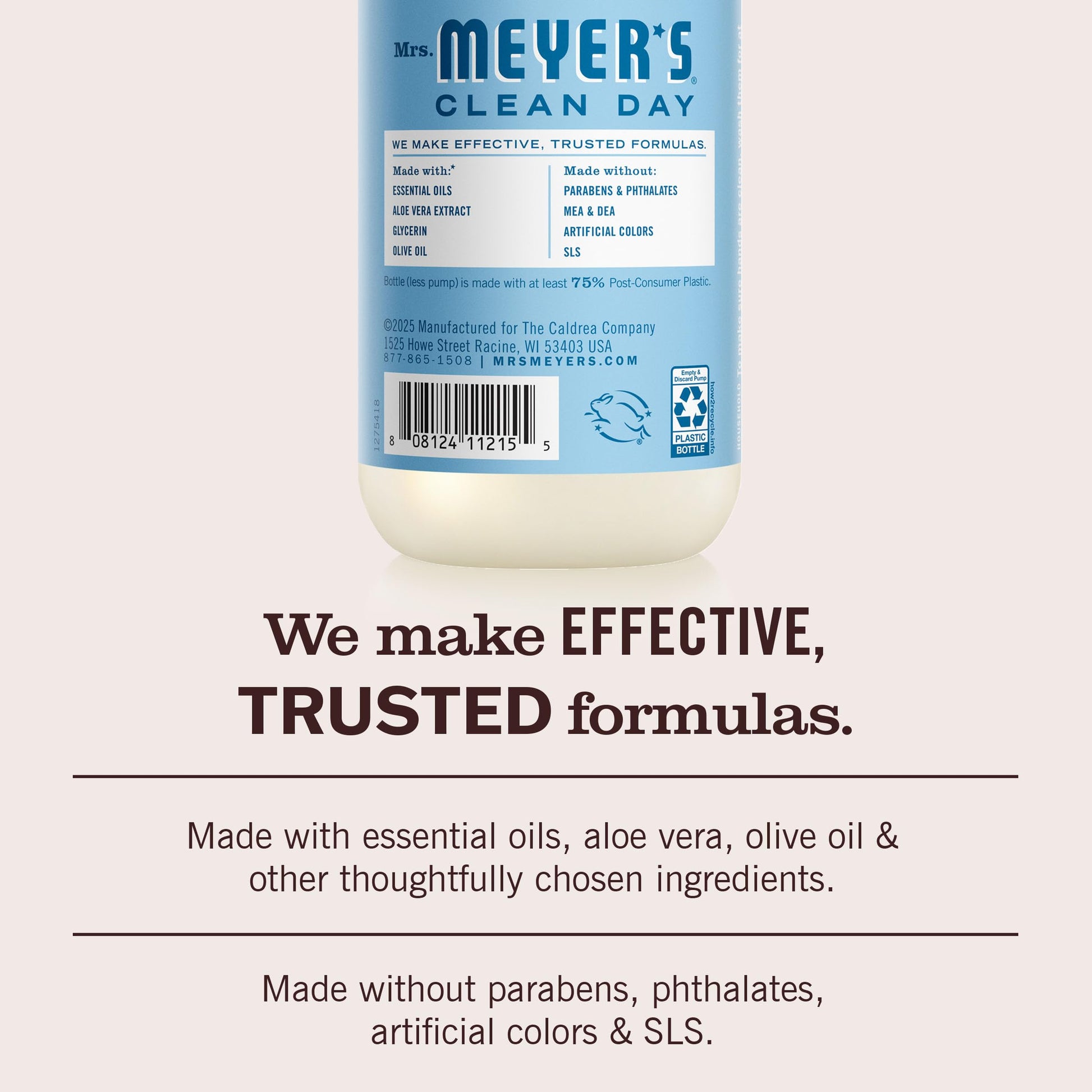 MRS. MEYER'S CLEAN DAY Hand Soap, Rain Water Scent, 12.5 Fl Oz Bottle - 3 Pack