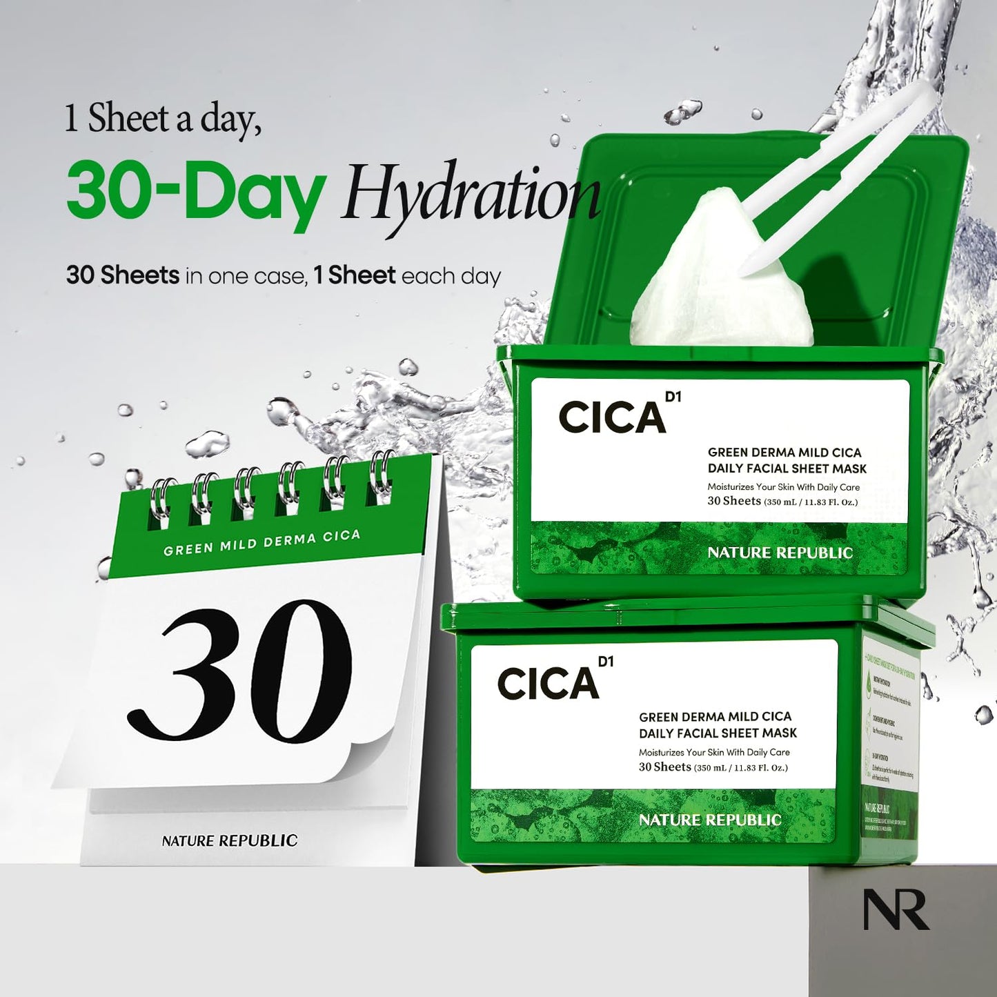 Nature Republic Cica Daily Face Mask (30 vegan sheets) | Propolis Extract & Centella Asiatica Bulk