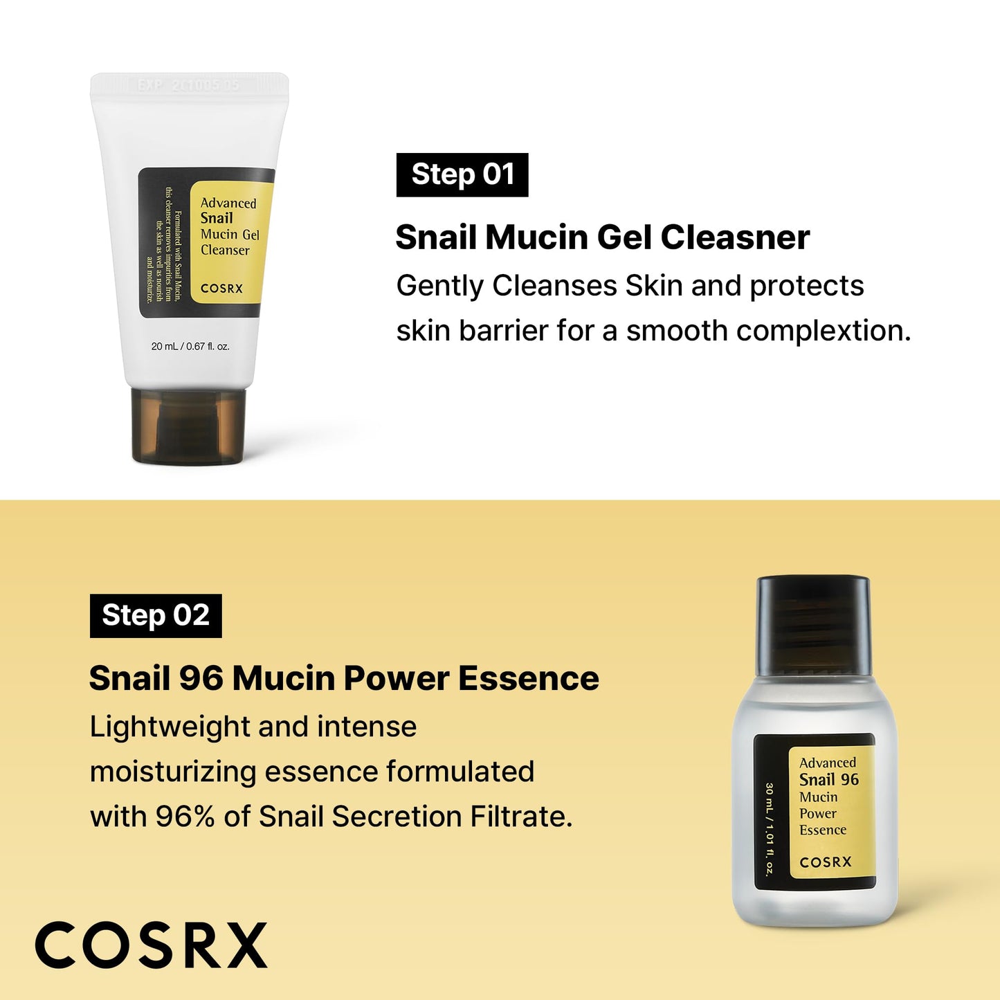 COSRX All About Snail Mucin Korean Skin Care Set, Mini Travel Essentials